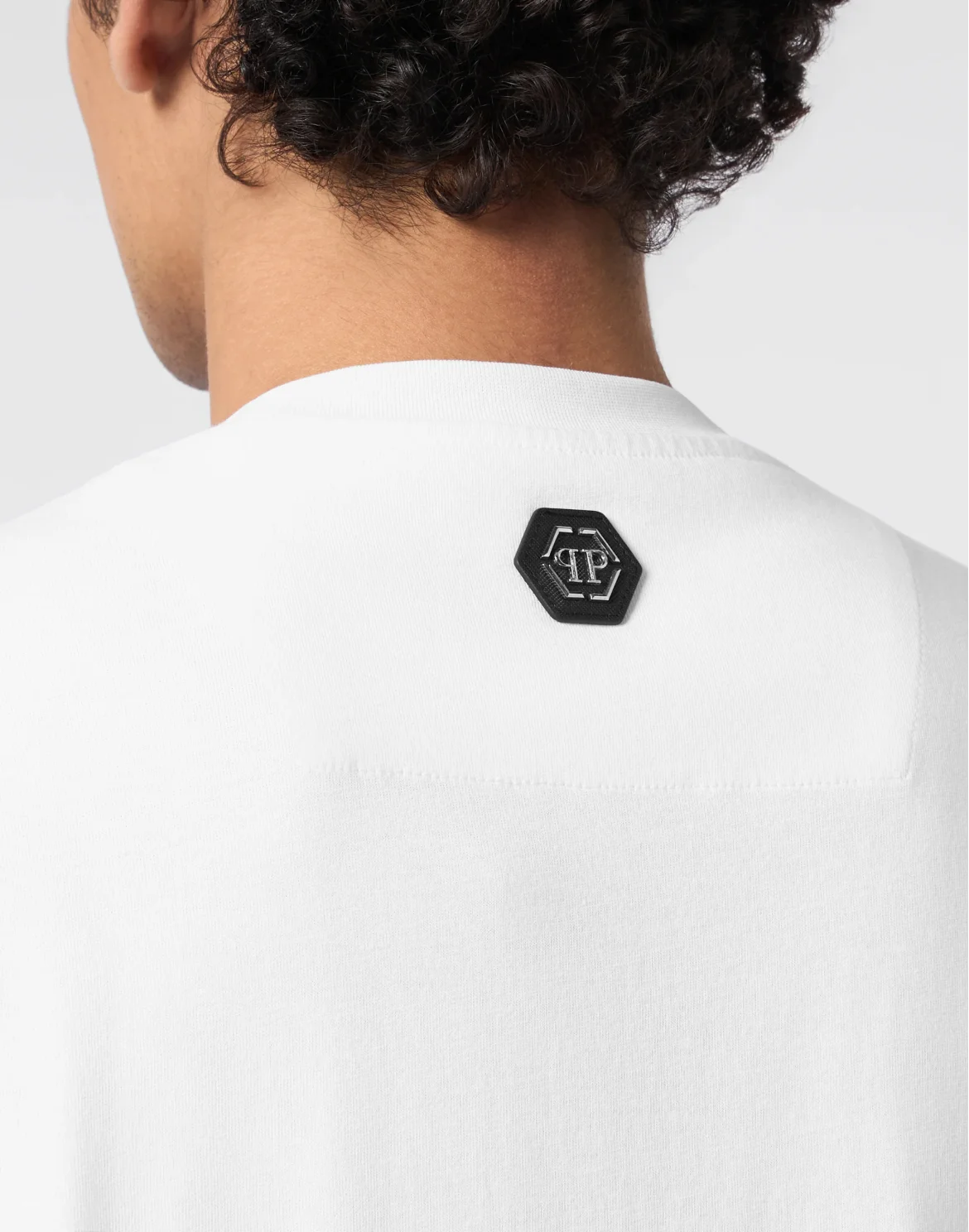 Round Neck T-Shirt Stripe Logo Stones, цвет: Белый