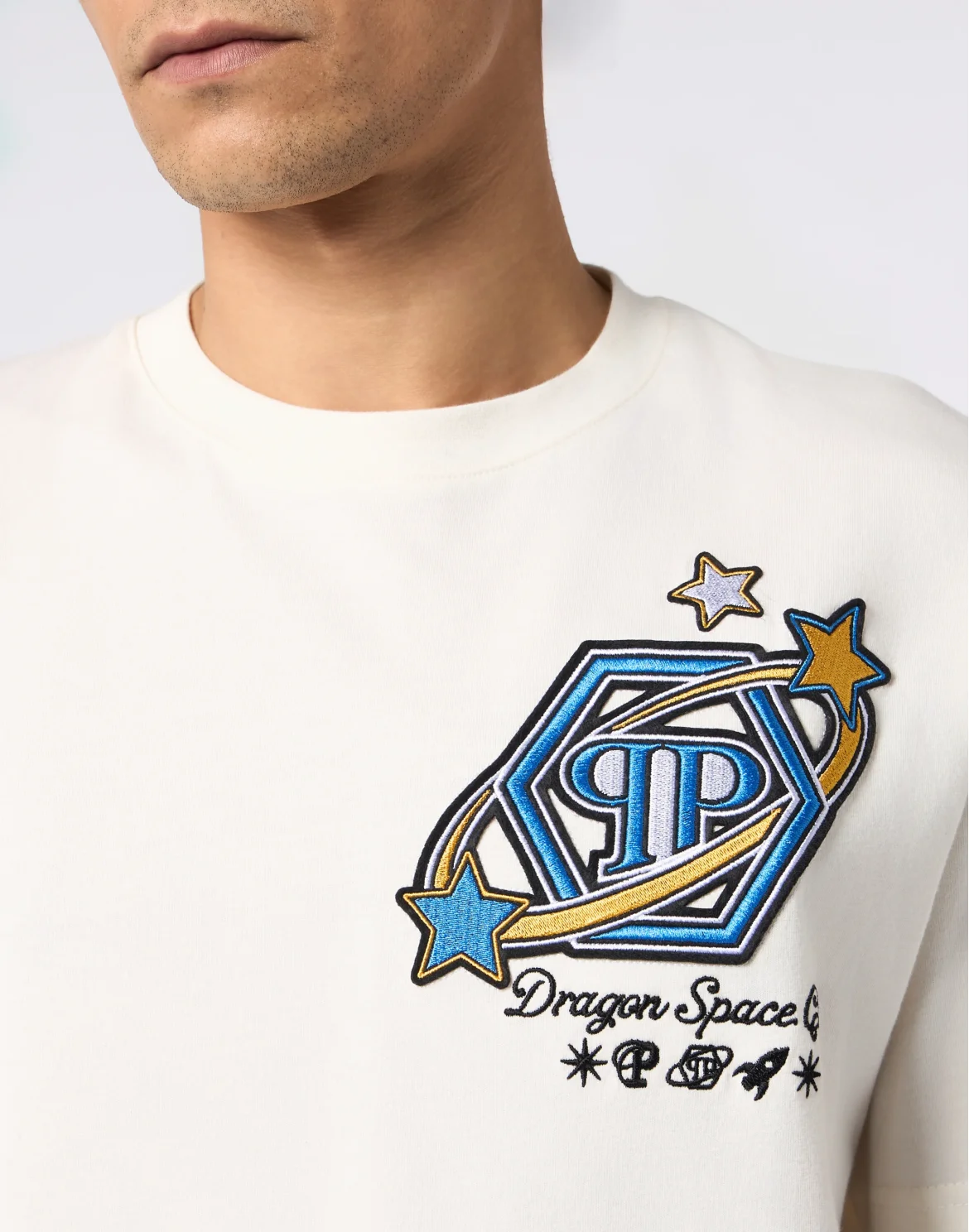 Round Neck T-Shirt Plein Space, цвет: Бежевый