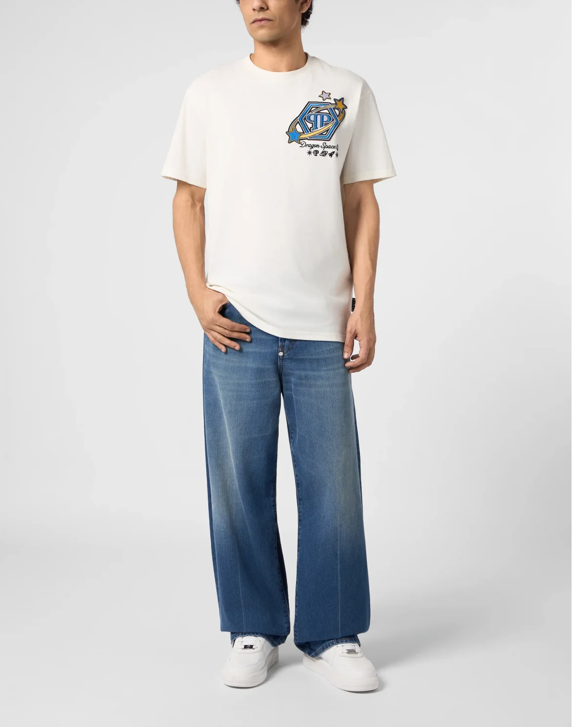 Round Neck T-Shirt Plein Space, цвет: Бежевый