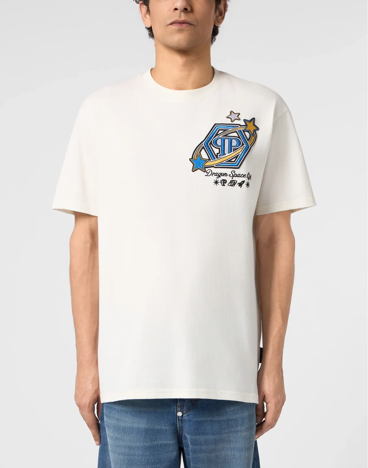 Round Neck T-Shirt Plein Space, цвет: Бежевый