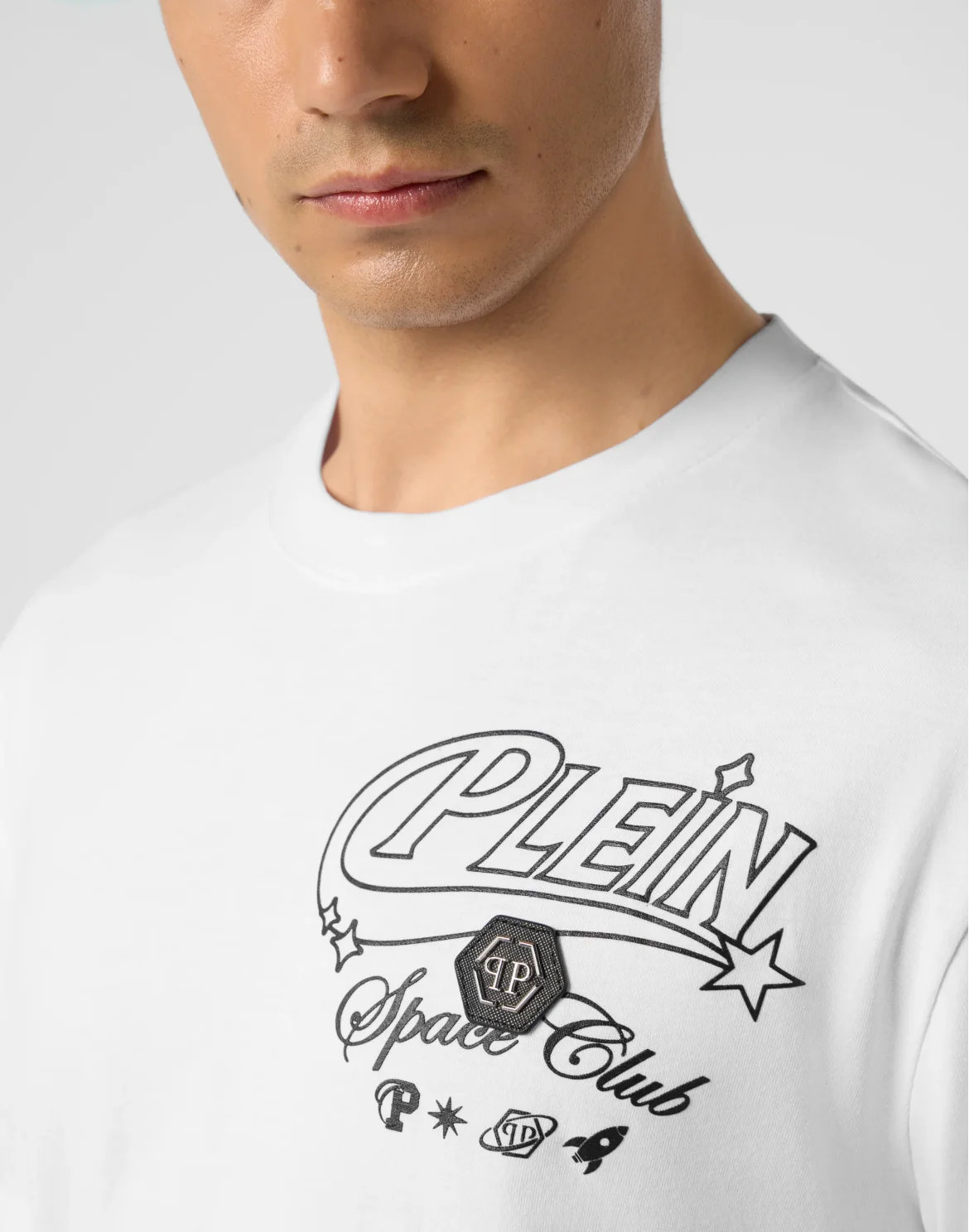 Round Neck T-Shirt Space Club Logo, цвет: Белый