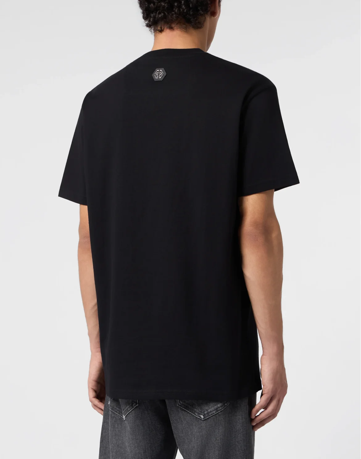 Round Neck T-Shirt Skull Monogram, цвет: Черный