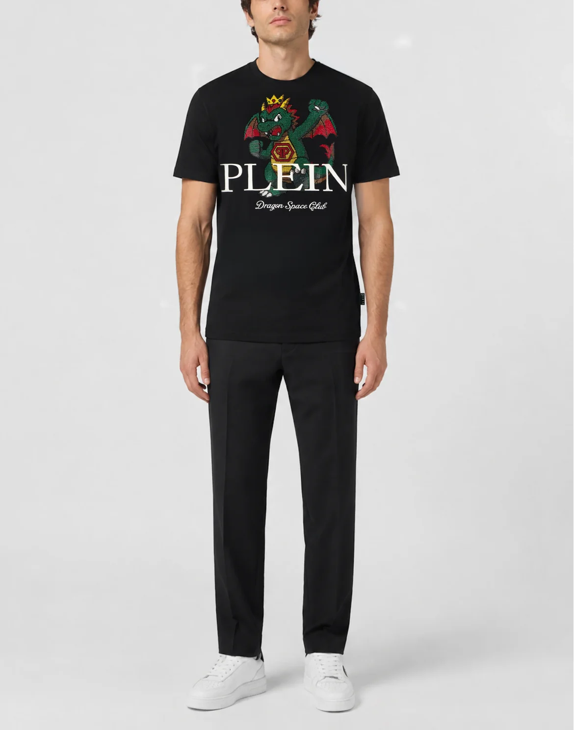 Round Neck T-Shirt Plein Dragon Stones, цвет: Черный