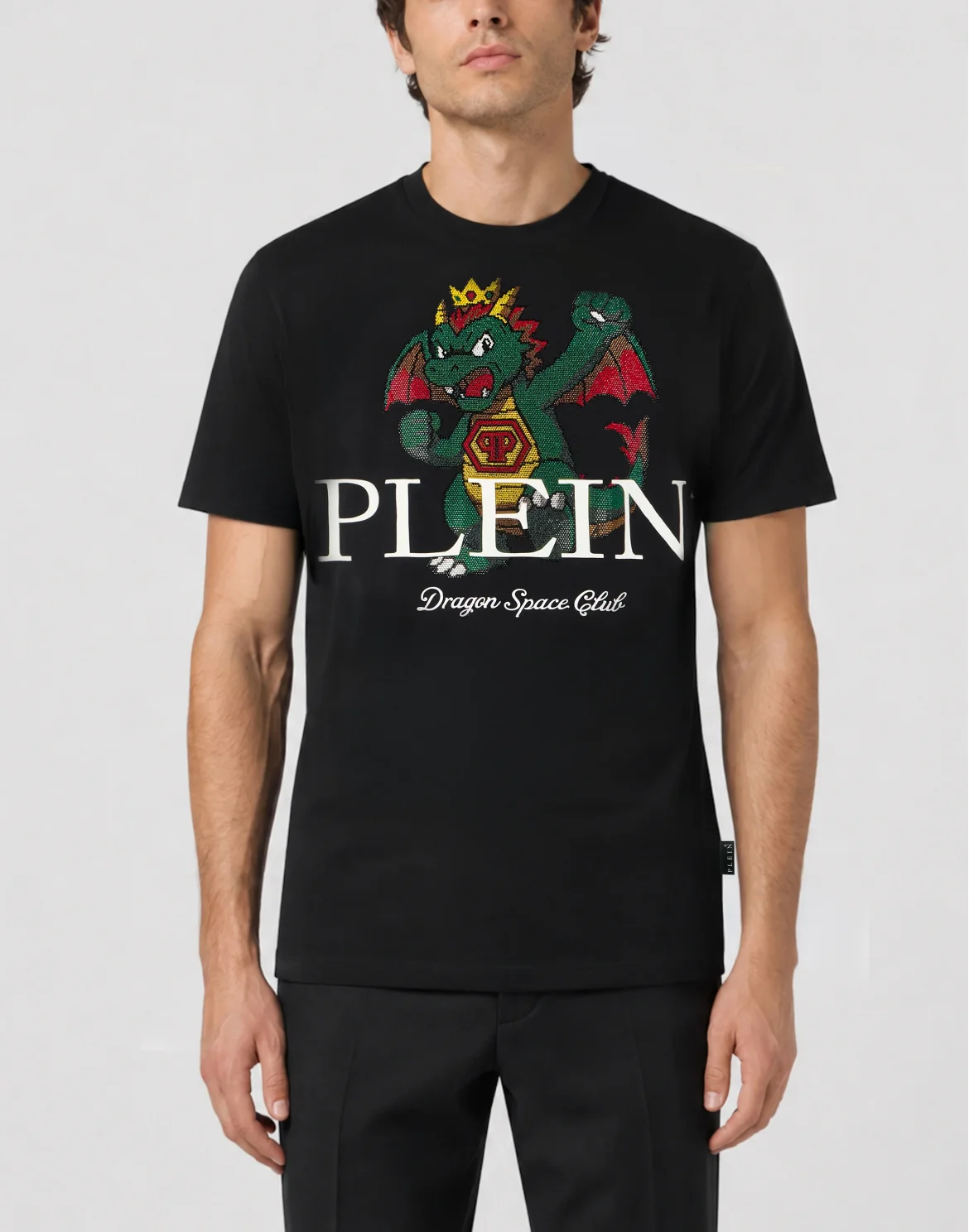 Round Neck T-Shirt Plein Dragon Stones, цвет: Черный