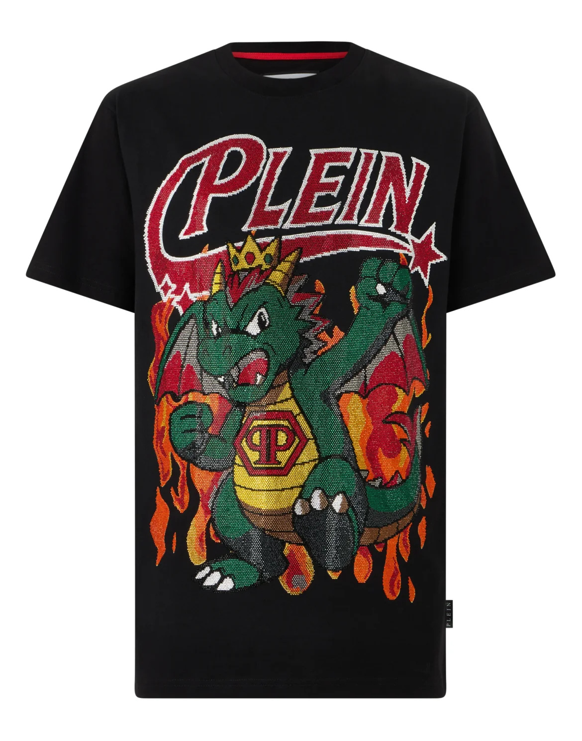 Round Neck T-Shirt Big Dragon Stones, цвет: Черный