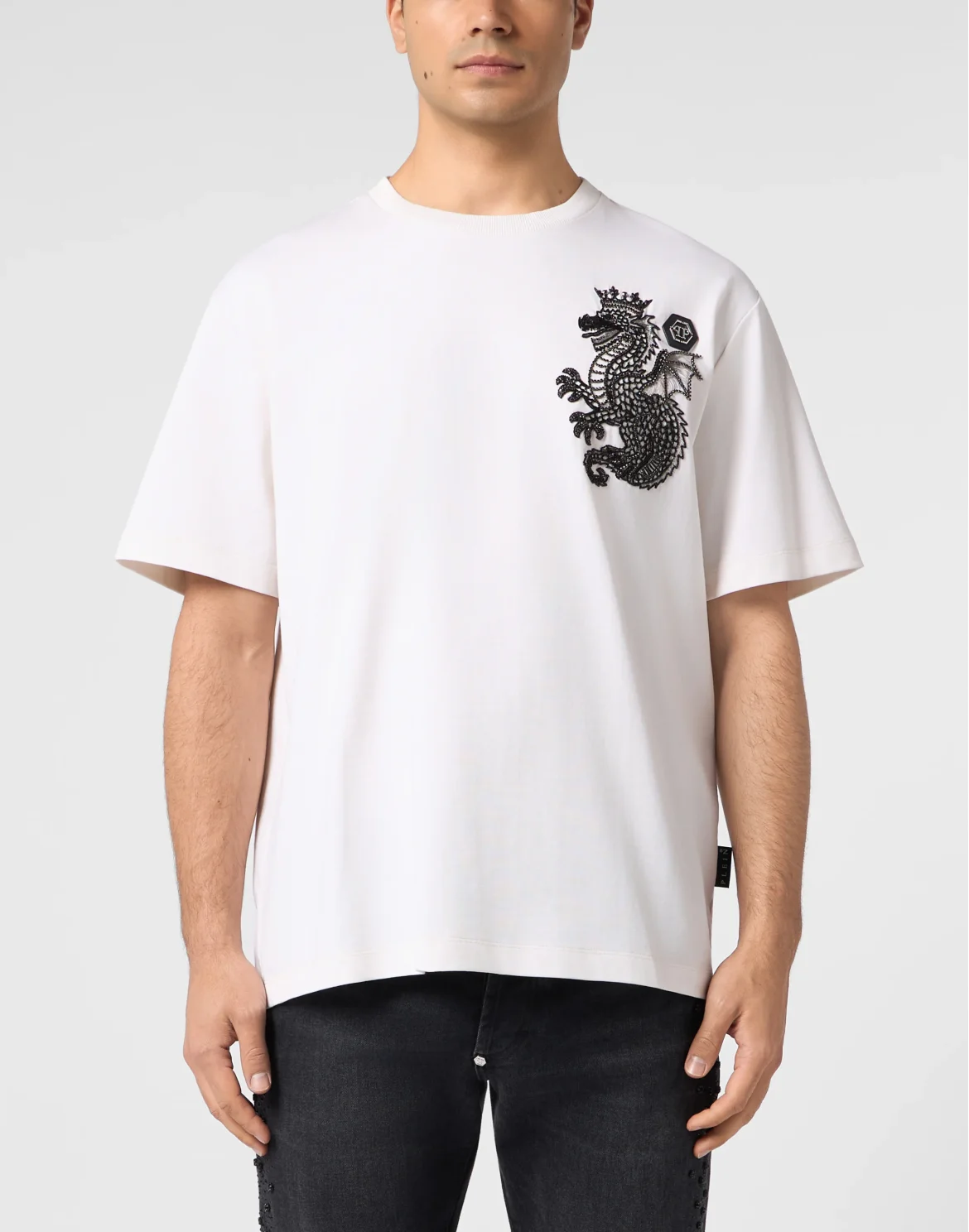 Round Neck T-Shirt Dragon, цвет: Бежевый