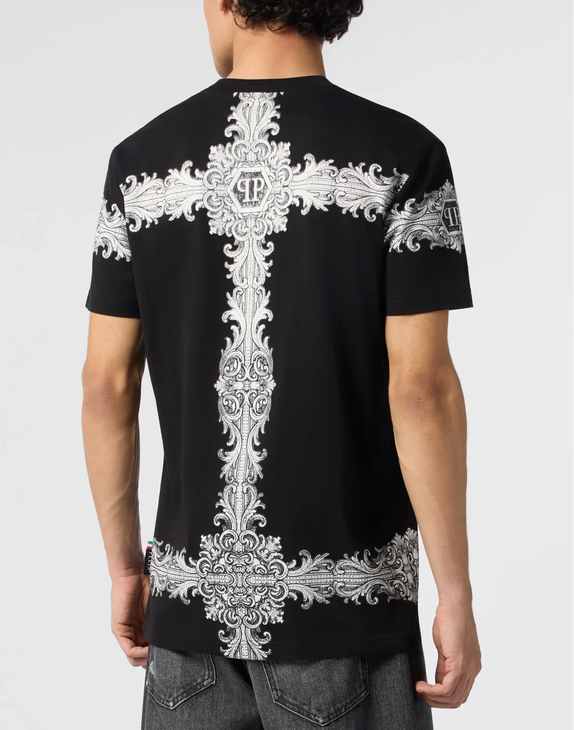 Round Neck T-Shirt Baroque Skull, цвет: Черный