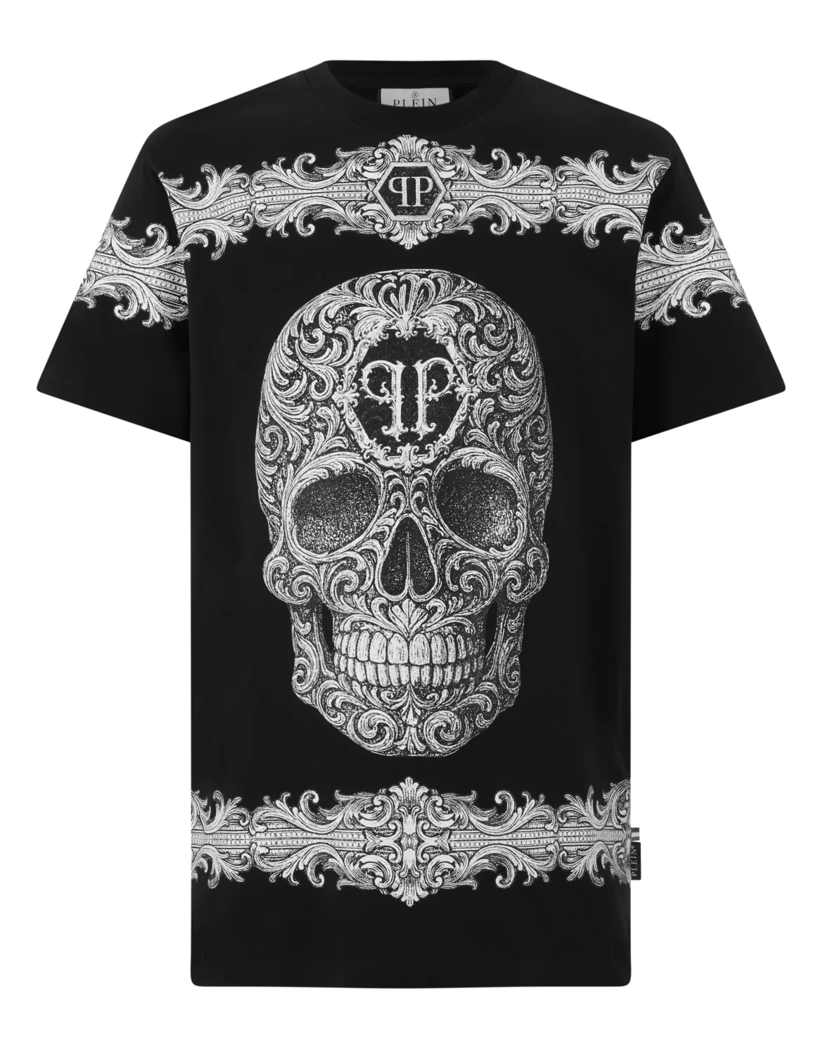 Round Neck T-Shirt Baroque Skull, цвет: Черный