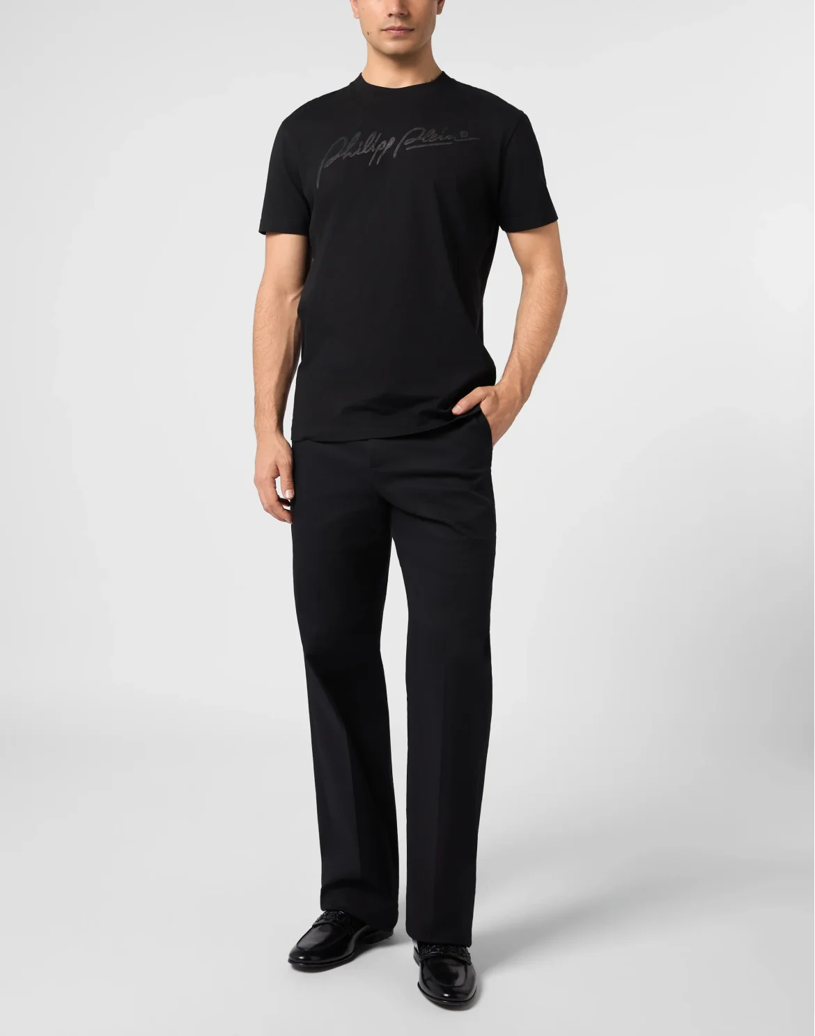 Round Neck T-Shirt Plein Signature, цвет: Черный