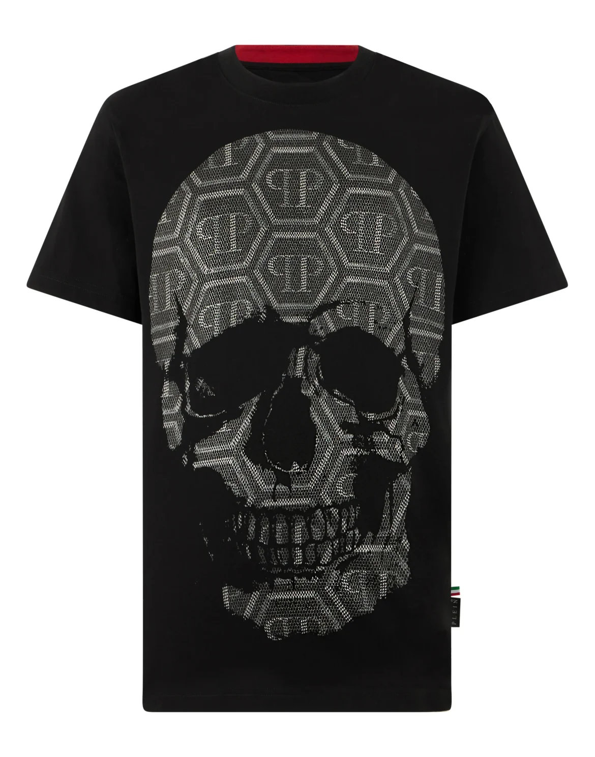 Round Neck T-Shirt Skull Monogram, цвет: Черный