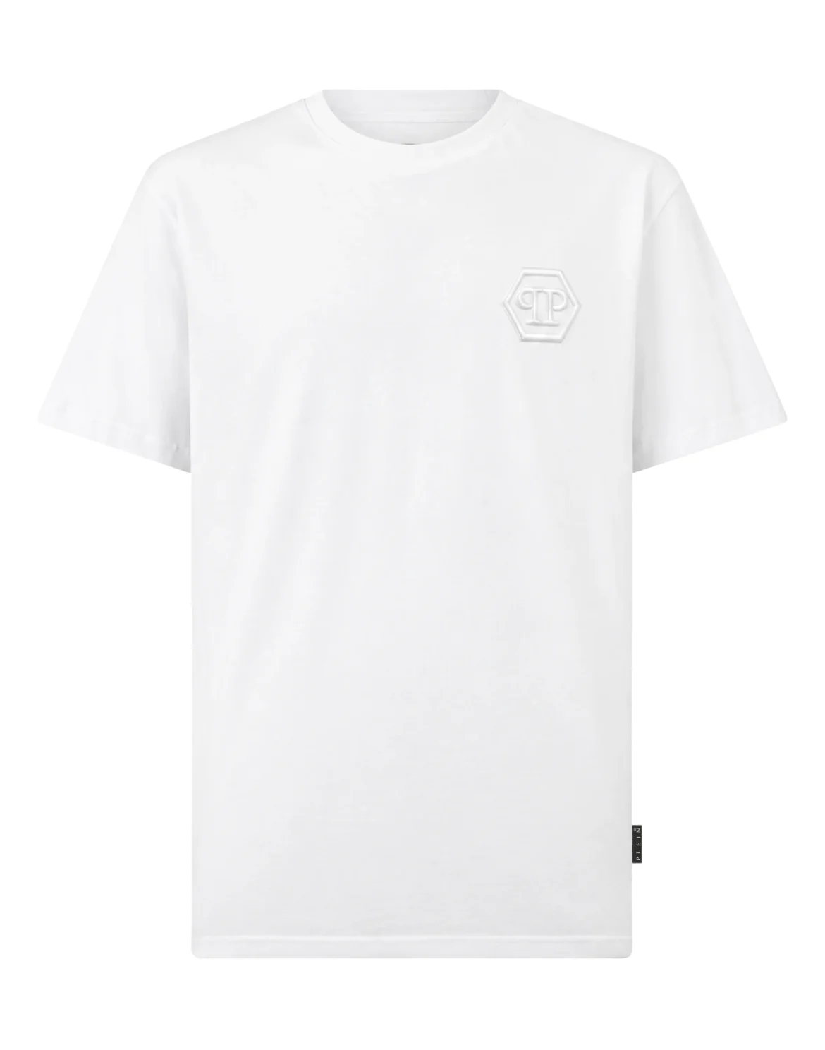 Round Neck T-Shirt Embroidery Hexagon, цвет: Белый