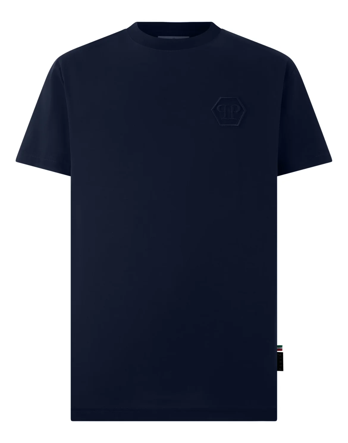 Round Neck T-Shirt Embroidery Hexagon, цвет: Синий