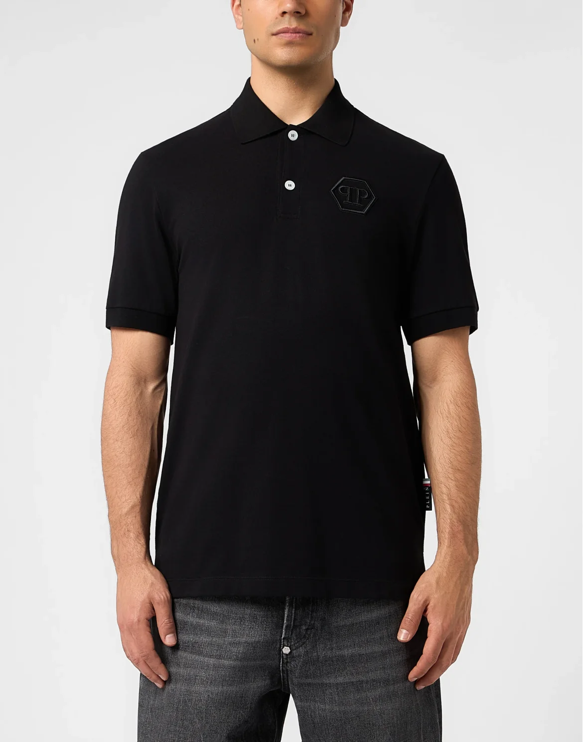 Polo T-Shirt Embroidery Hexagon, цвет: Черный