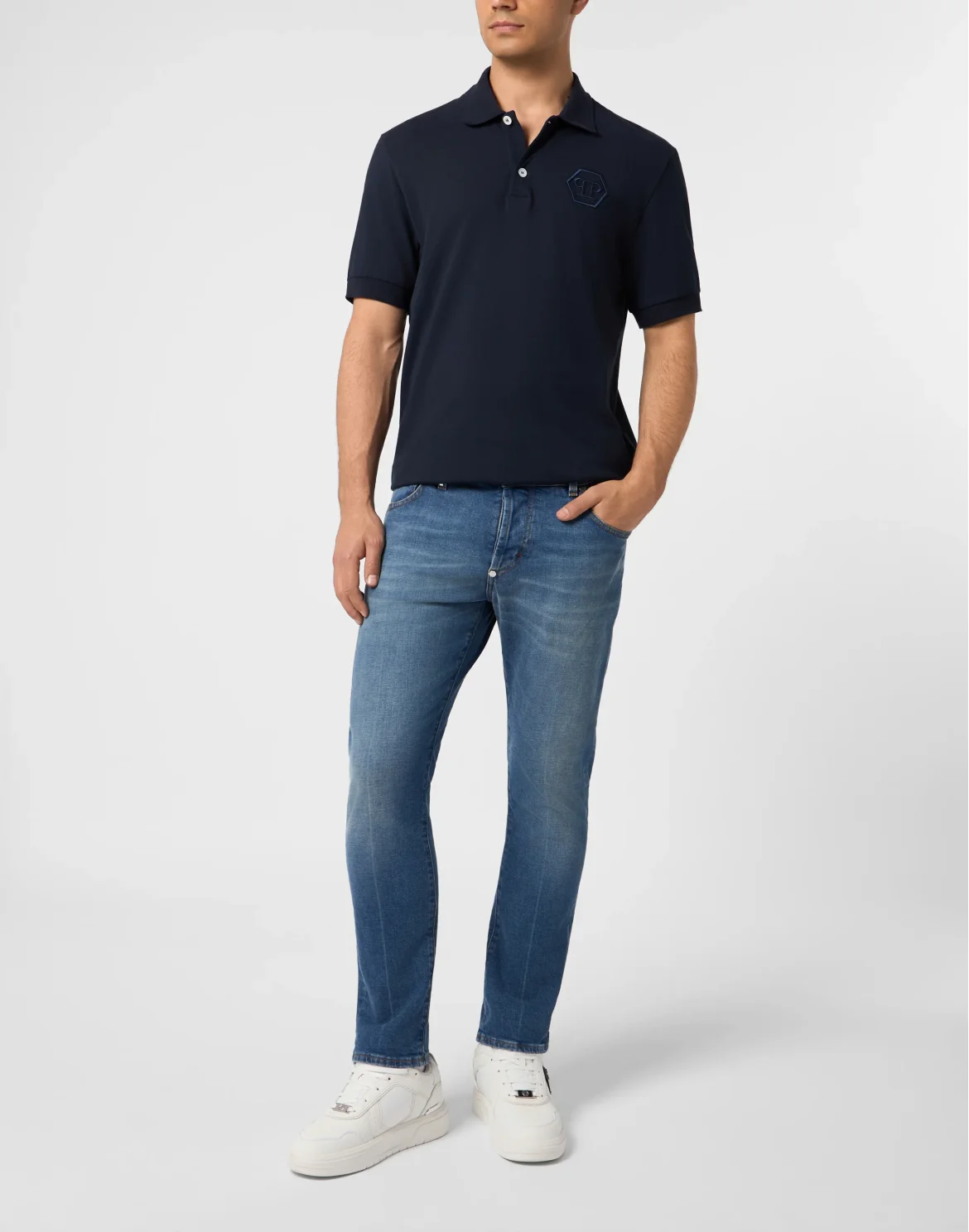 Polo T-Shirt Embroidery Hexagon, цвет: Синий