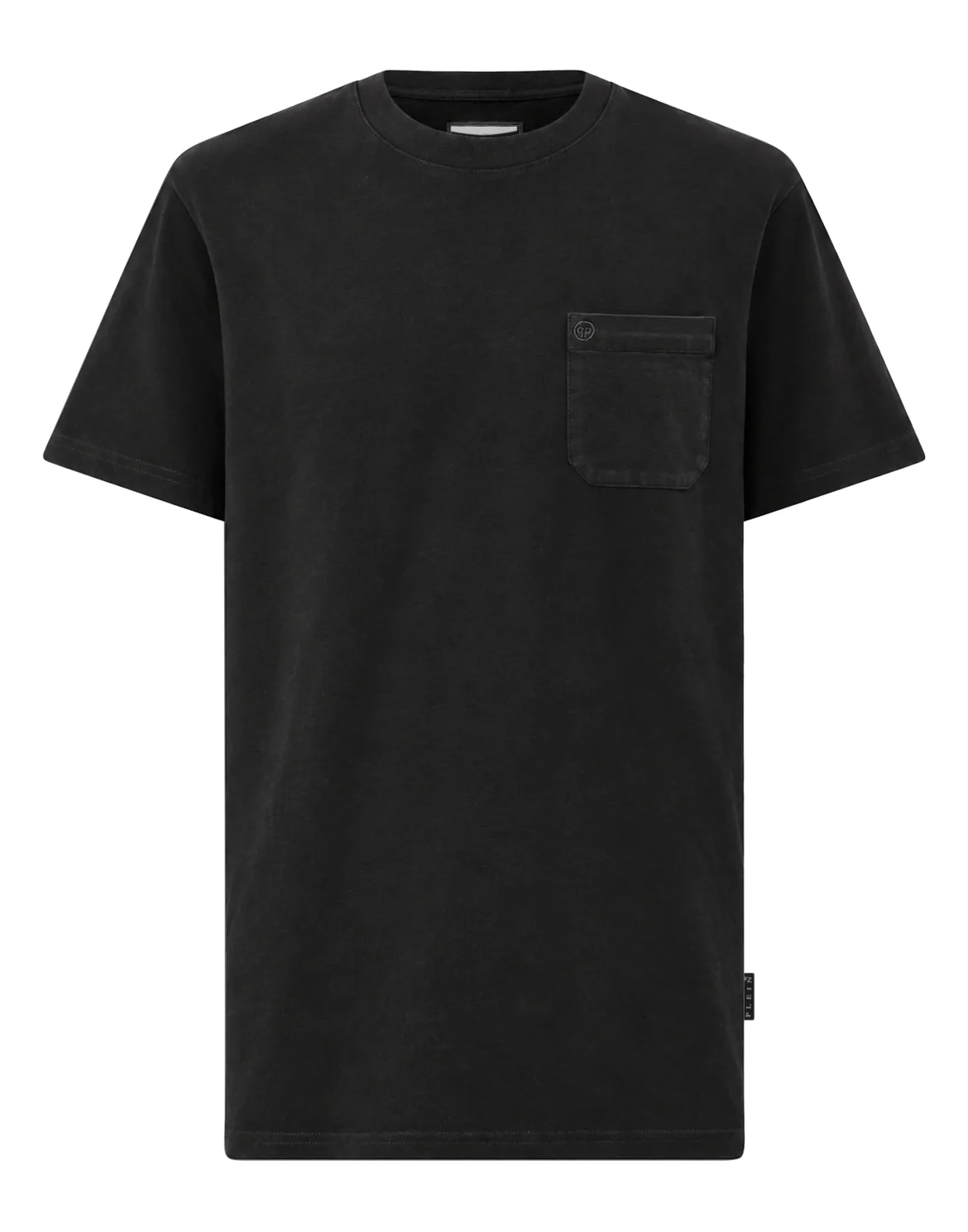Round Neck T-Shirt Chest Pocket, цвет: Черный