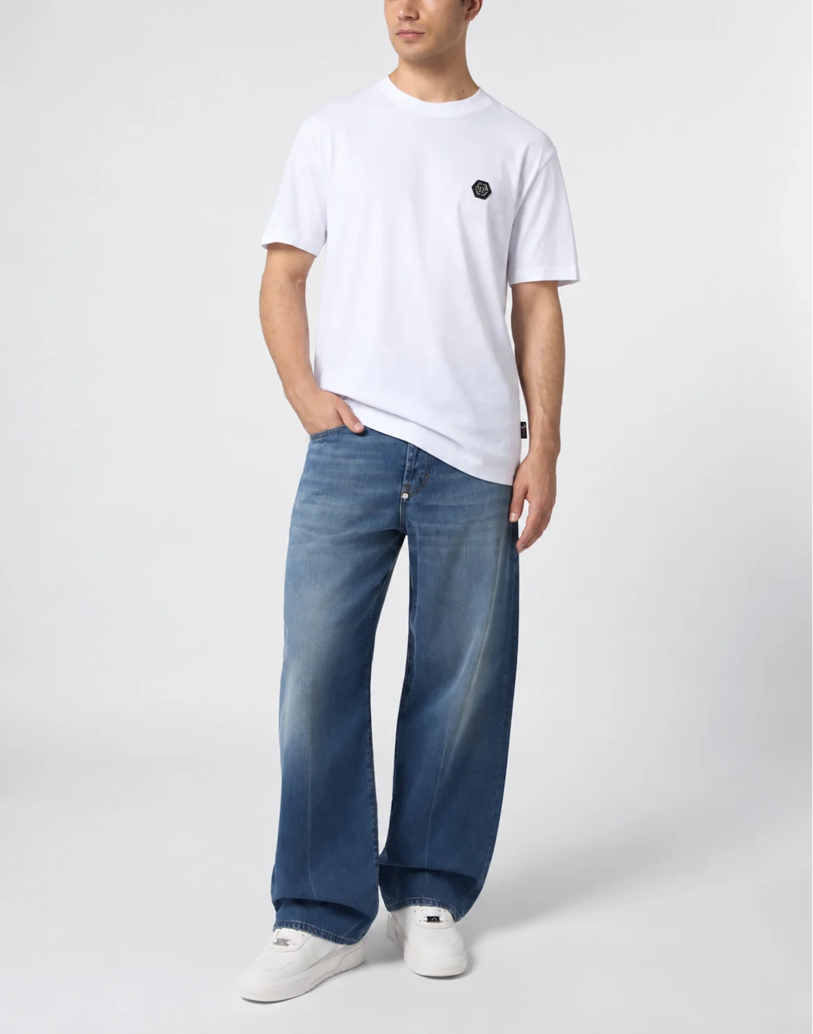 Round Neck T-Shirt Neck Logo, цвет: Белый