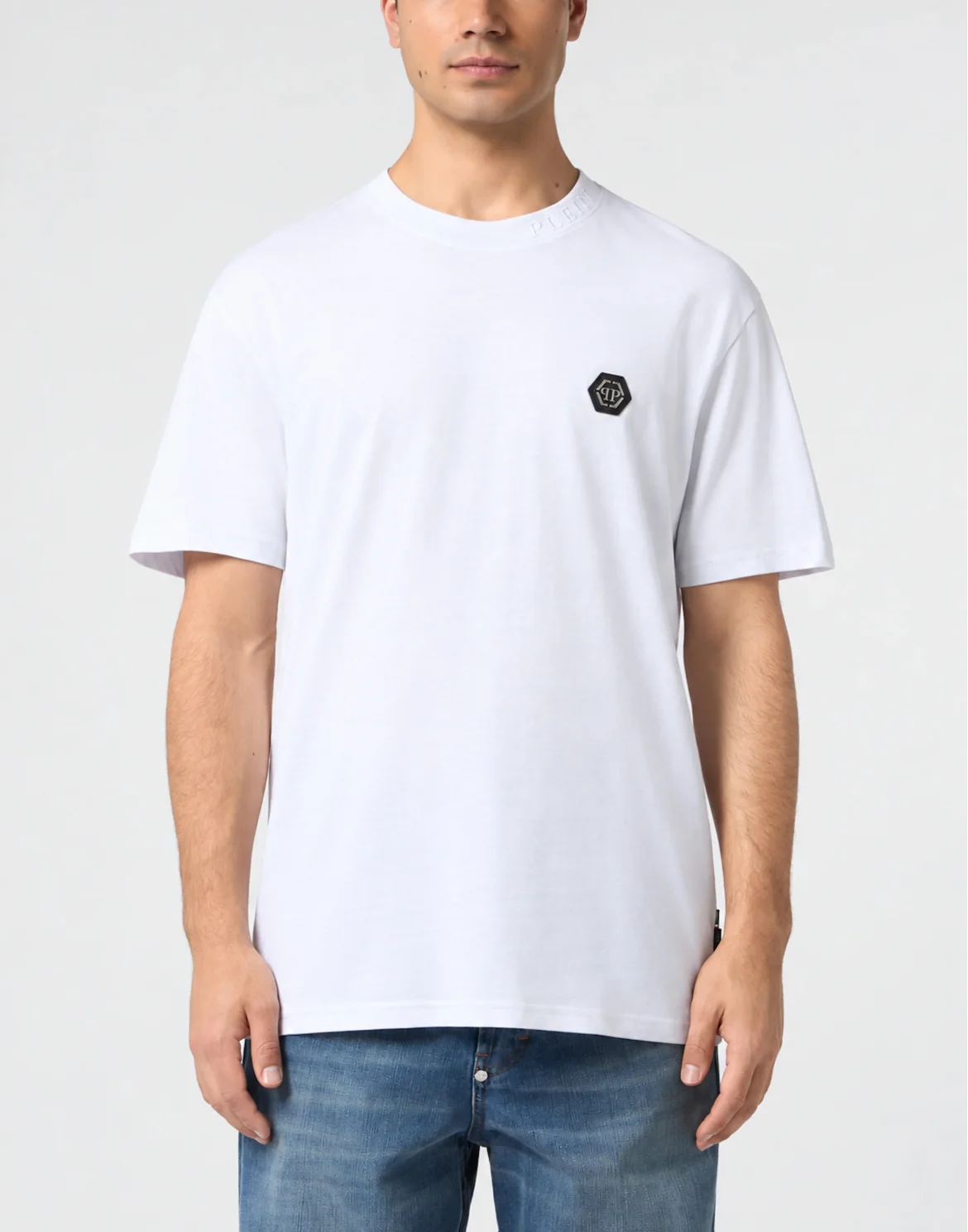 Round Neck T-Shirt Neck Logo, цвет: Белый