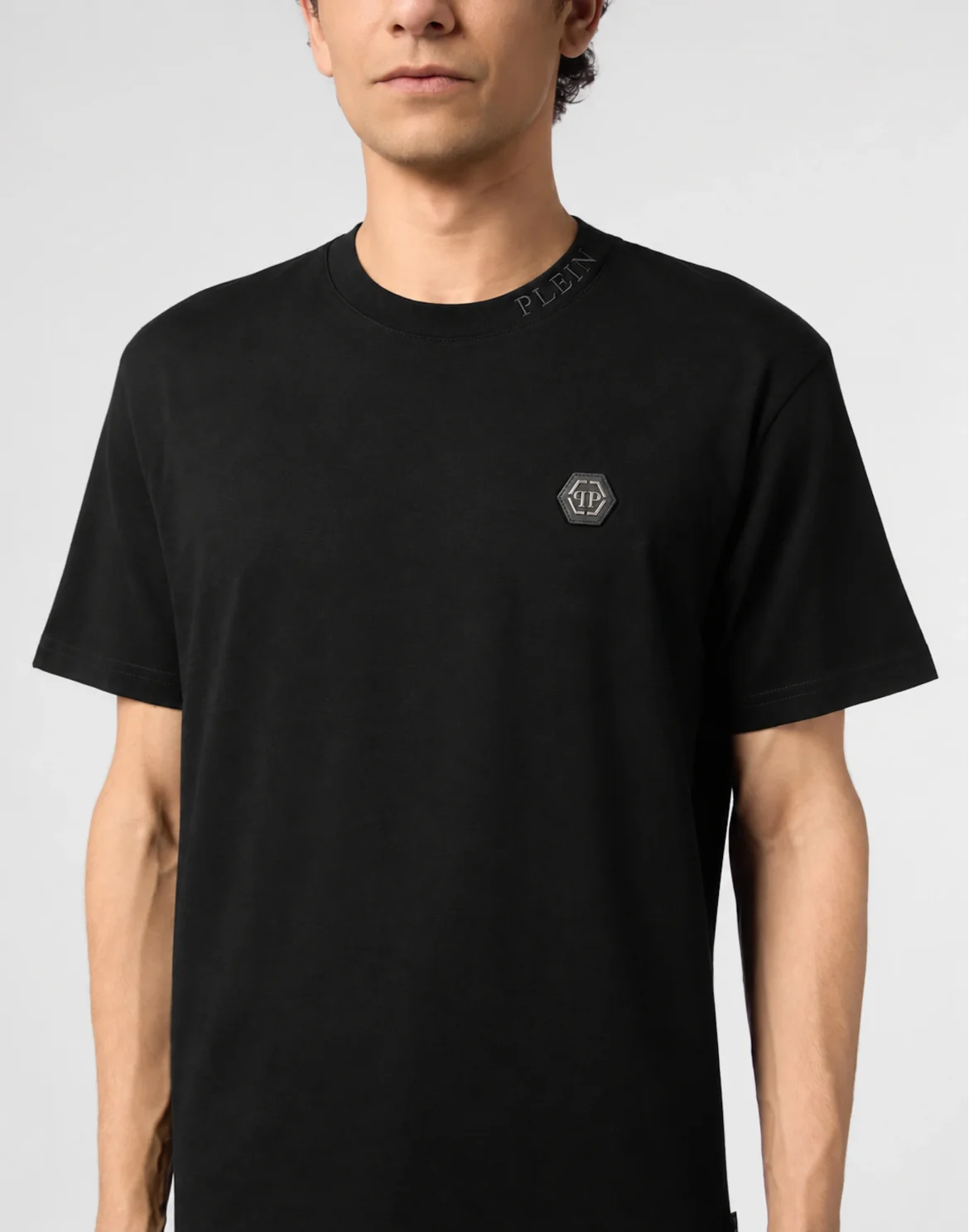 Round Neck T-Shirt Neck Logo, цвет: Черный