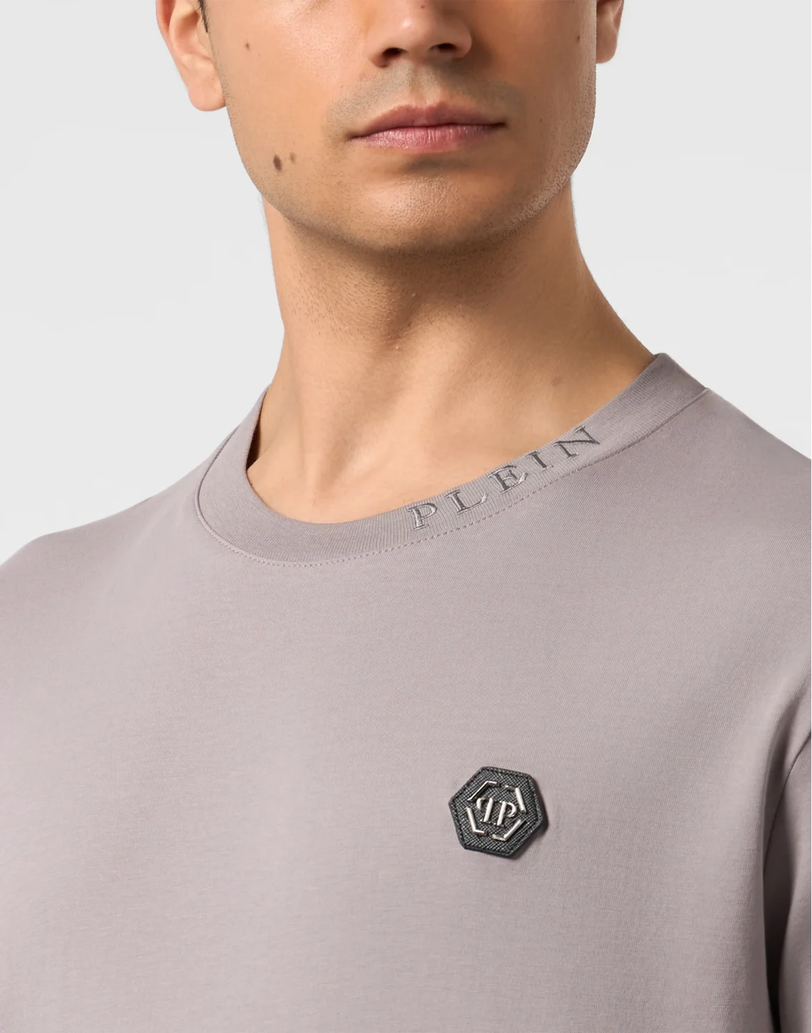 Round Neck T-Shirt Neck Logo, цвет: Бежевый
