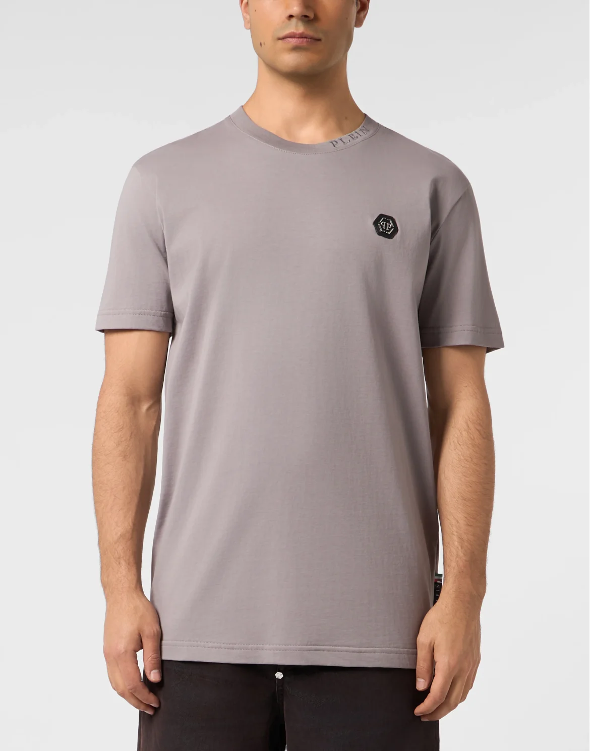 Round Neck T-Shirt Neck Logo, цвет: Бежевый