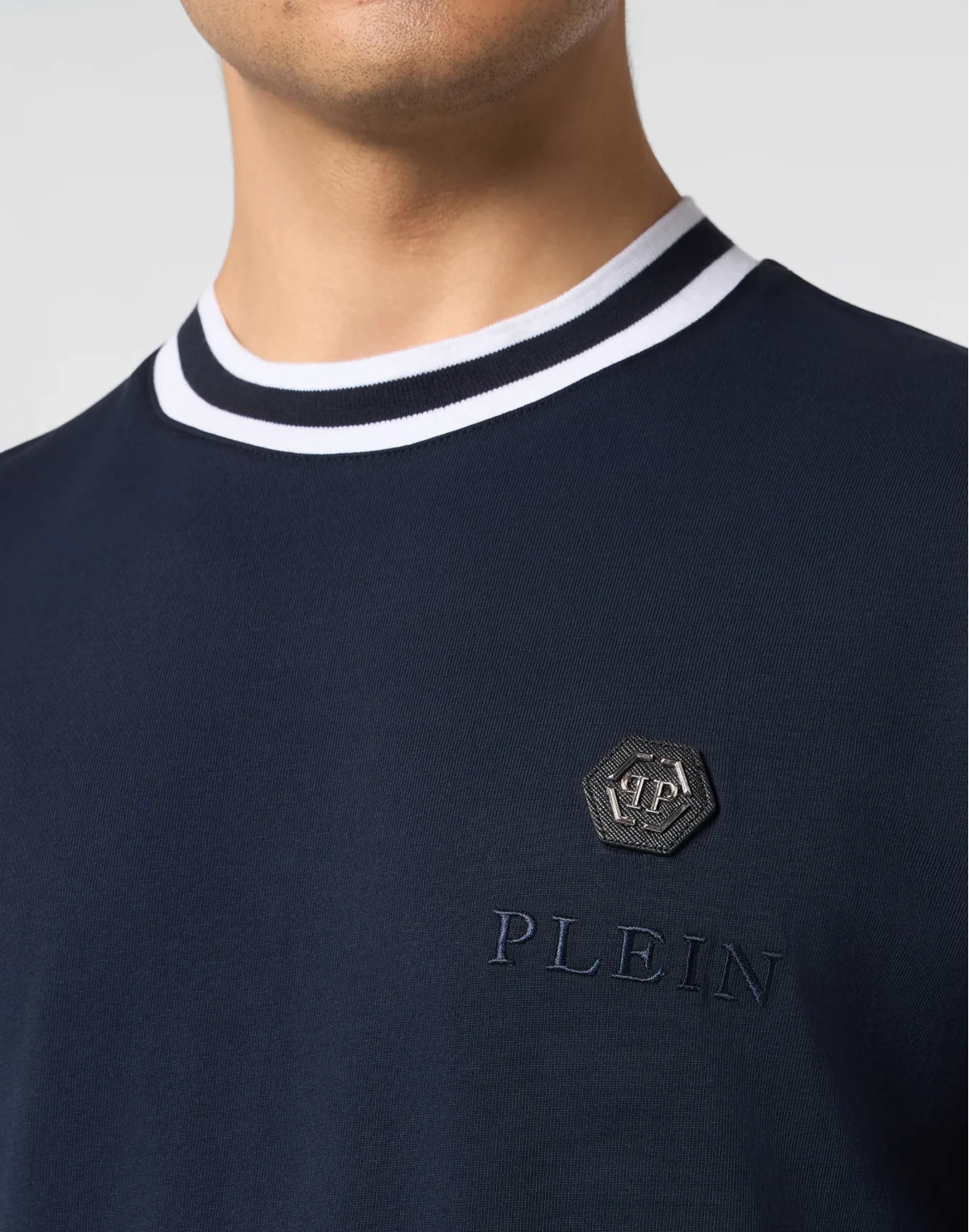 Round Neck T-Shirt Placca Stripes, цвет: Синий