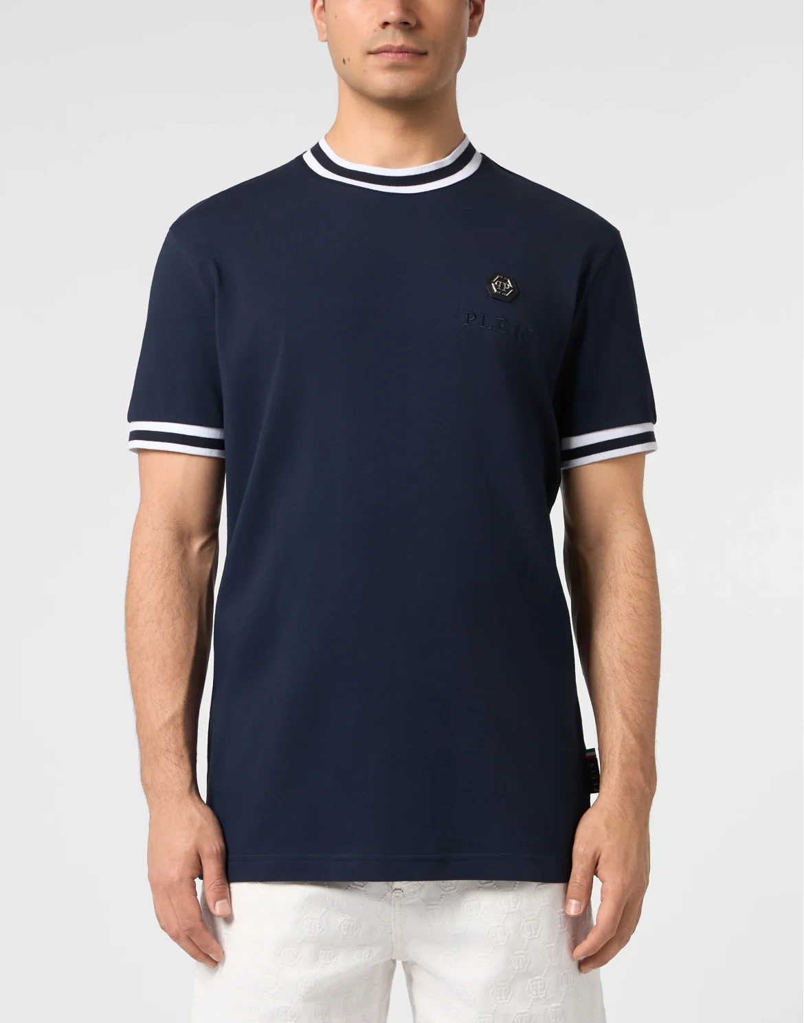 Round Neck T-Shirt Placca Stripes, цвет: Синий