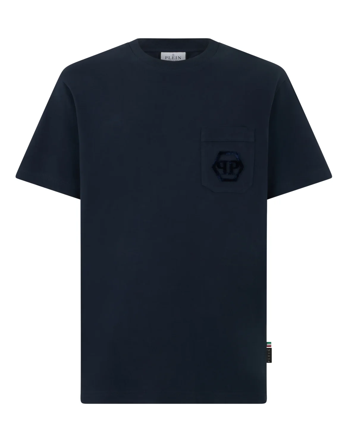 Round Neck T-Shirt Hexagon Pocket, цвет: Синий