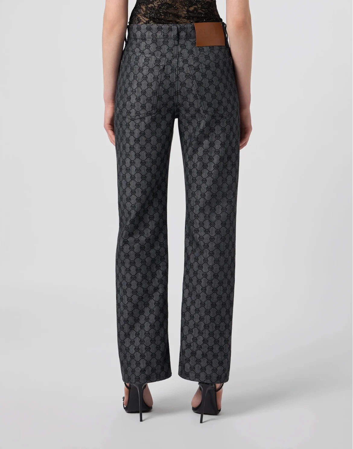 Straight Fit Jeans Big Monogram, цвет: Синий