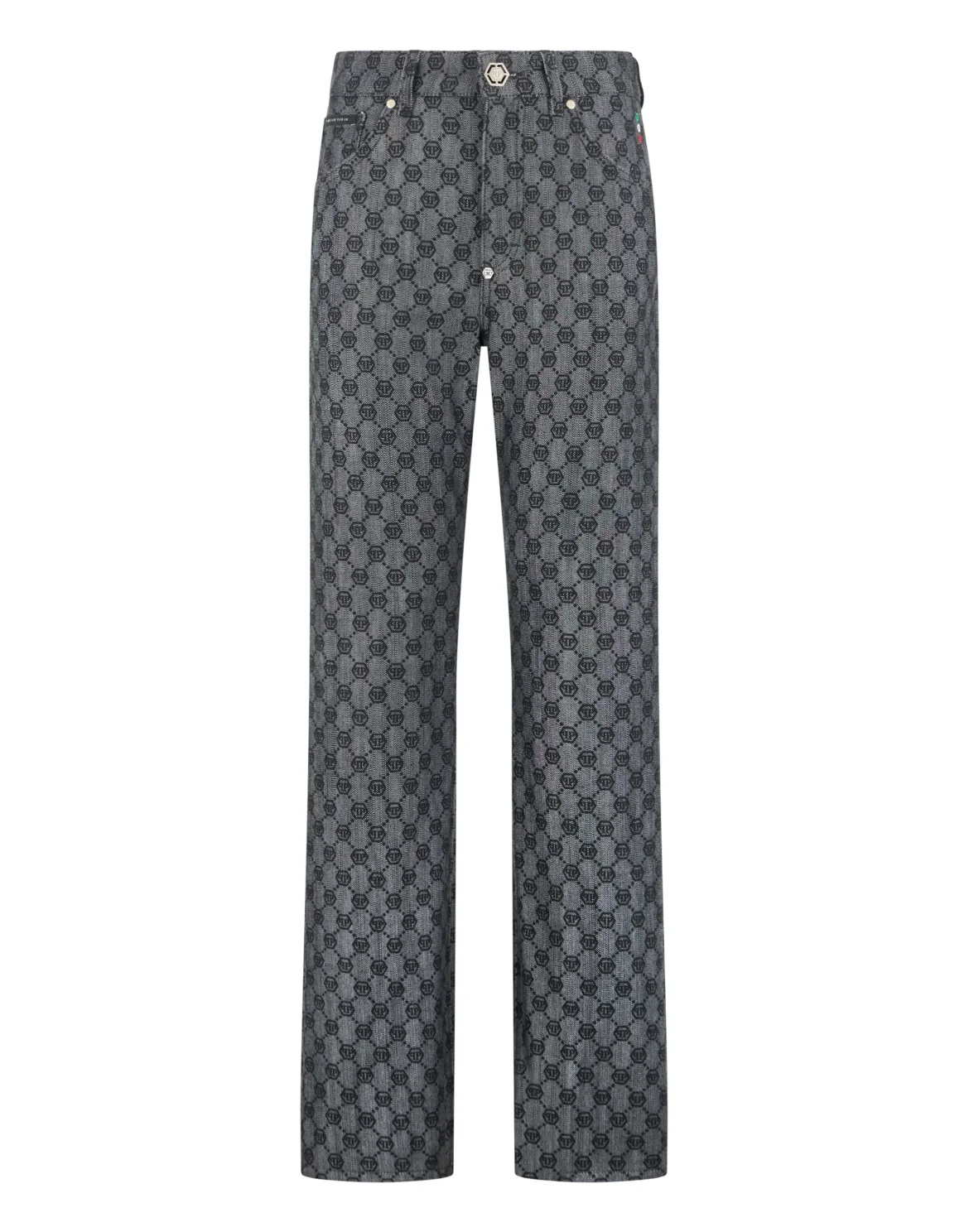 Straight Fit Jeans Big Monogram, цвет: Синий