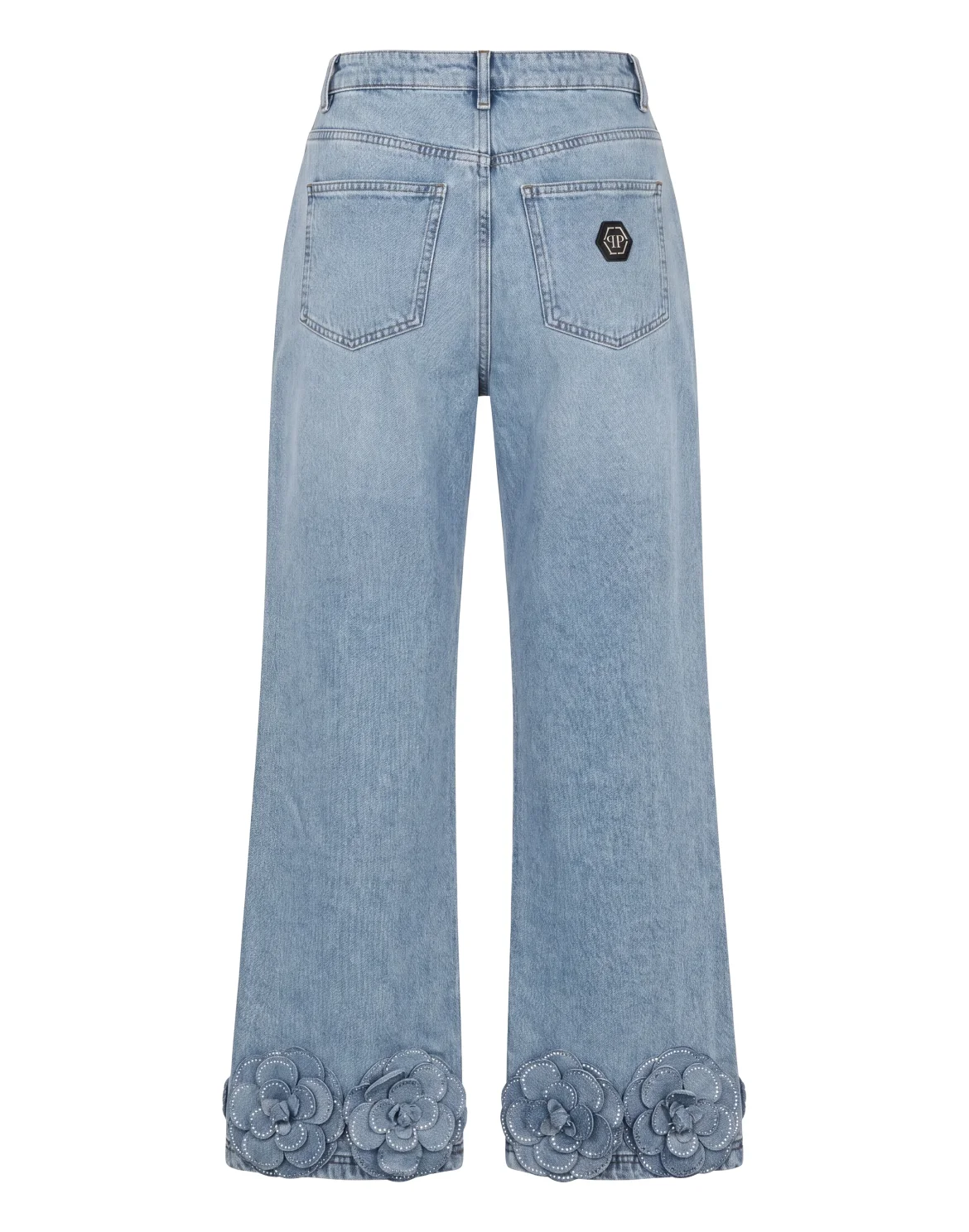 Straight Cut Jeans Roses Strass, цвет: Голубой