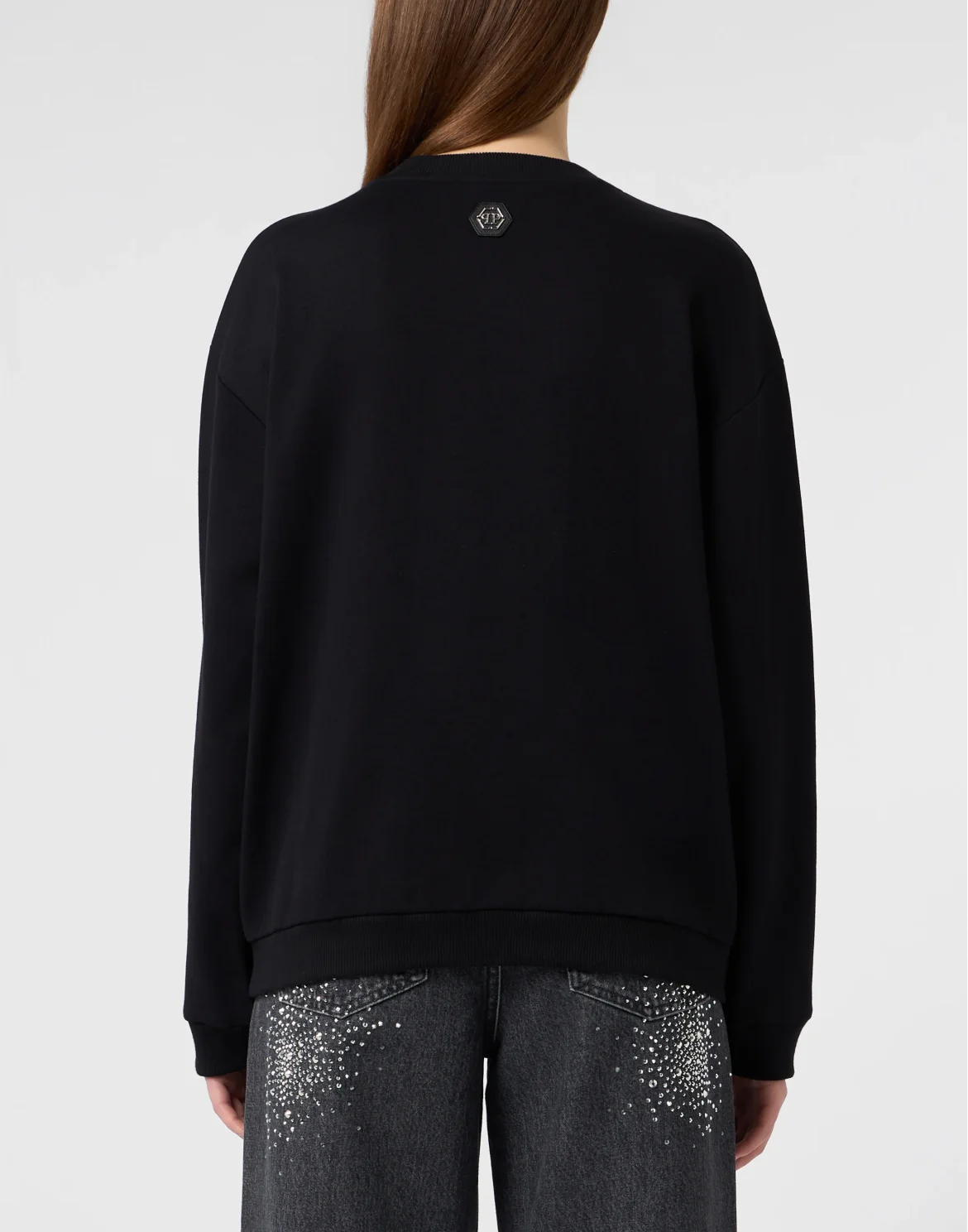 Round Neck Sweatshirt Zodiac, цвет: Черный