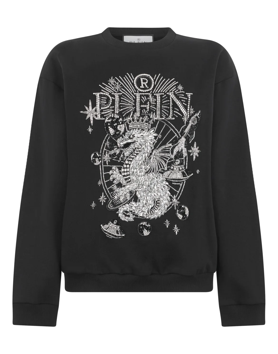 Round Neck Sweatshirt Zodiac, цвет: Черный