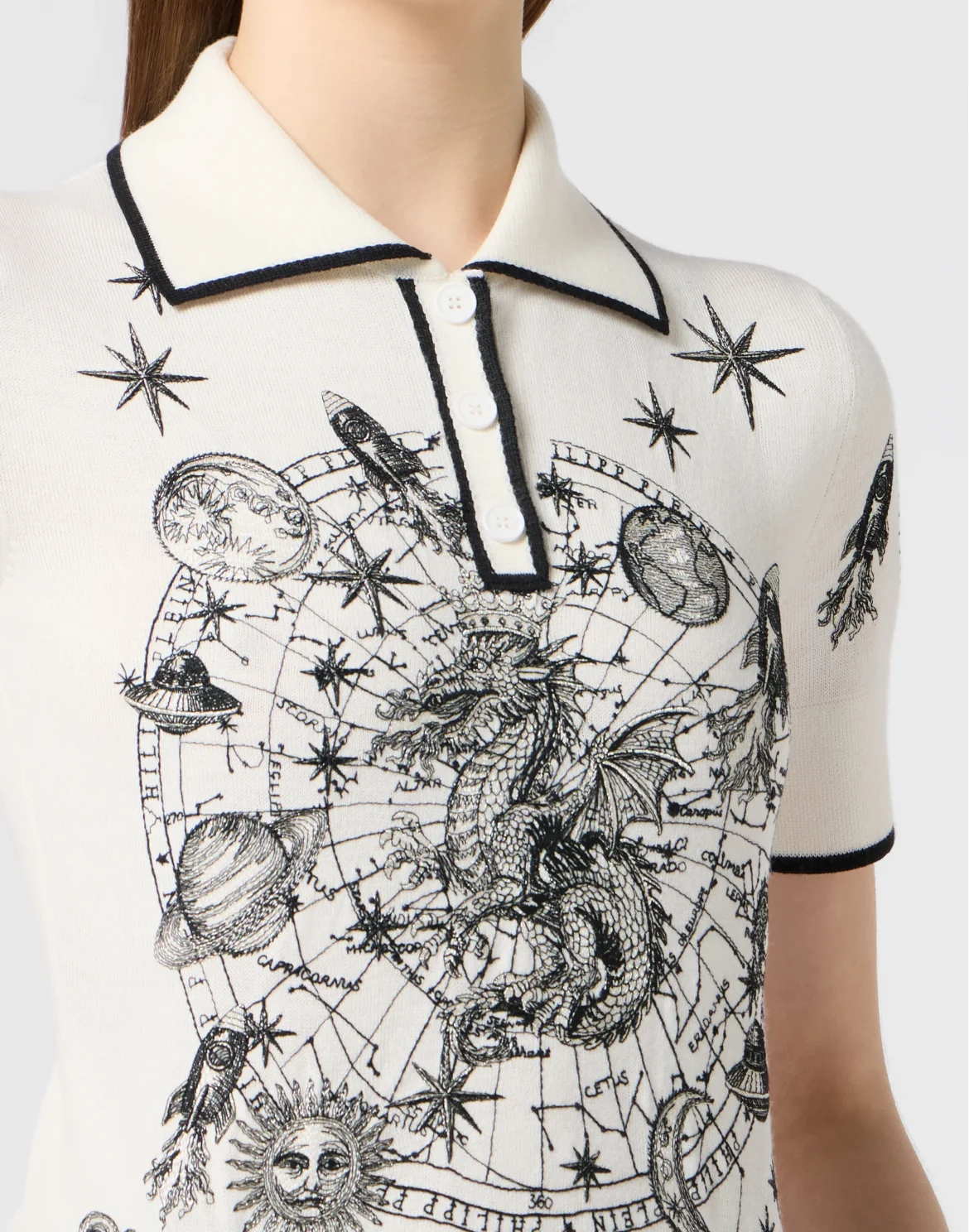 Knitted Polo T-Shirt Lurex Zodiac, цвет: Бежевый