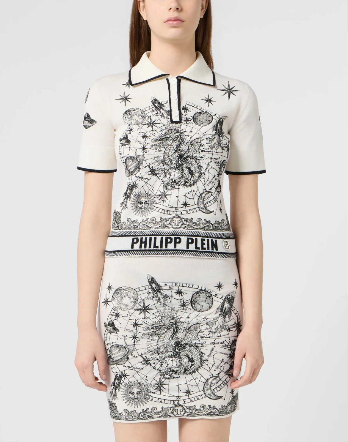 Knitted Polo T-Shirt Lurex Zodiac, цвет: Бежевый