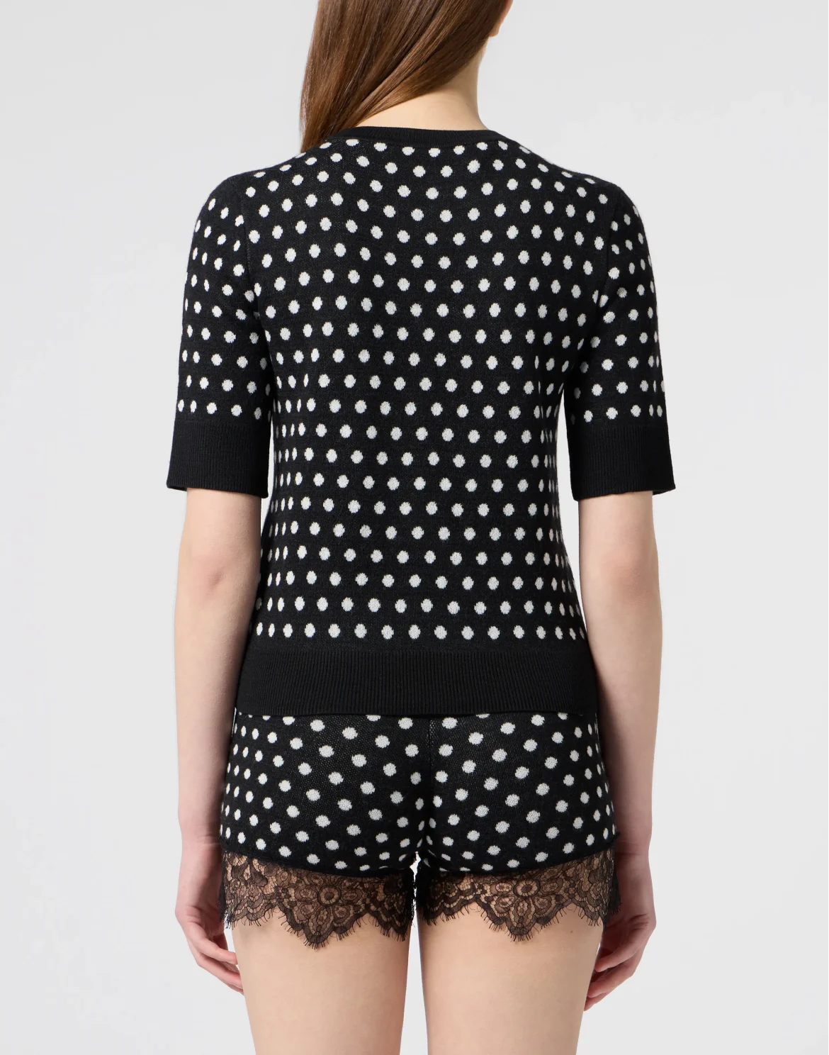 Knitted T-Shirt Teddy Polka Dot, цвет: Черный