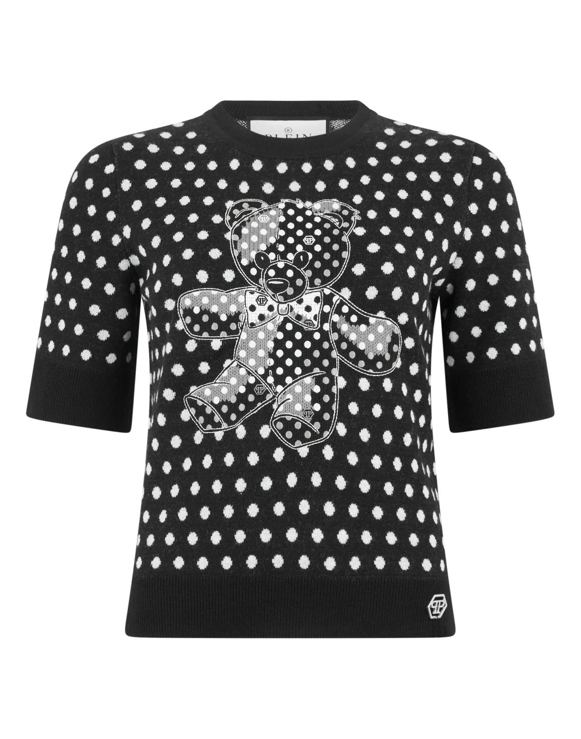 Knitted T-Shirt Teddy Polka Dot, цвет: Черный