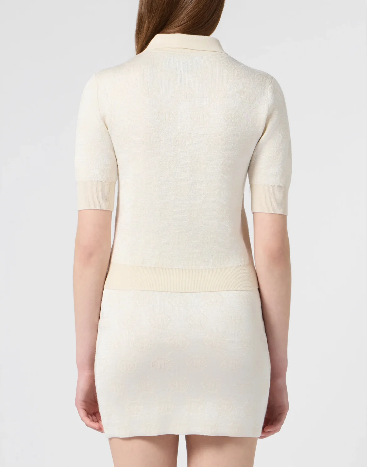 Merino Wool Regular Polo Jacquard Monogram, цвет: Бежевый