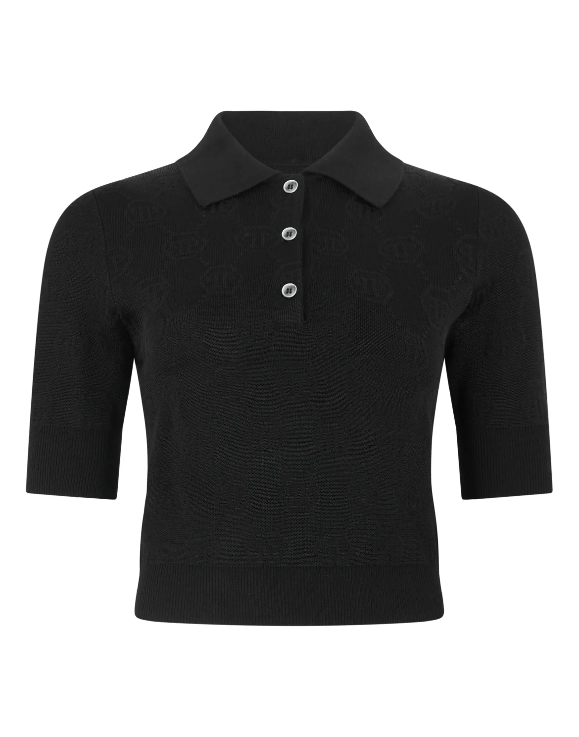 Merino Wool Regular Polo Jacquard Monogram, цвет: Черный