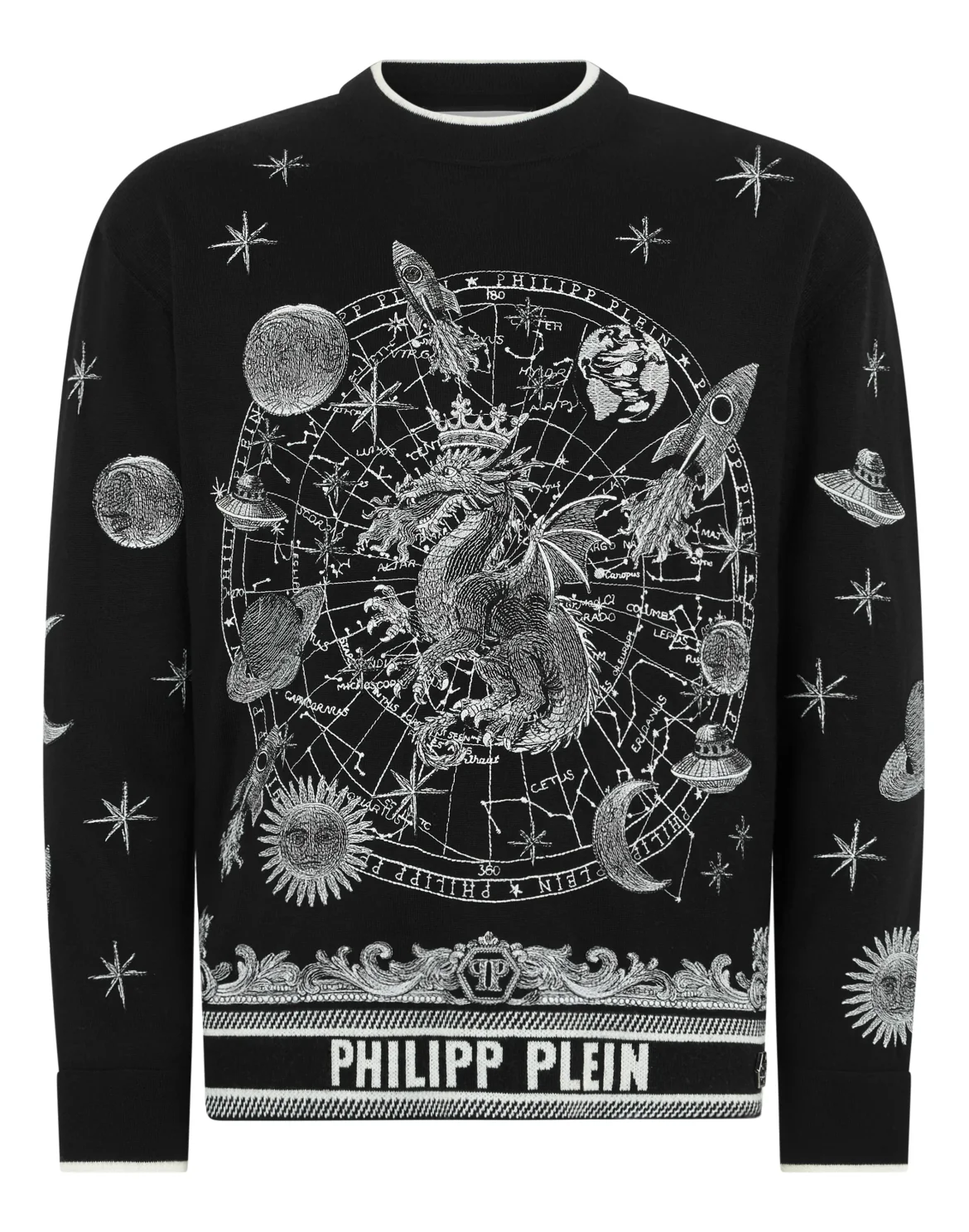 Round Neck Pullover Zodiac, цвет: Черный
