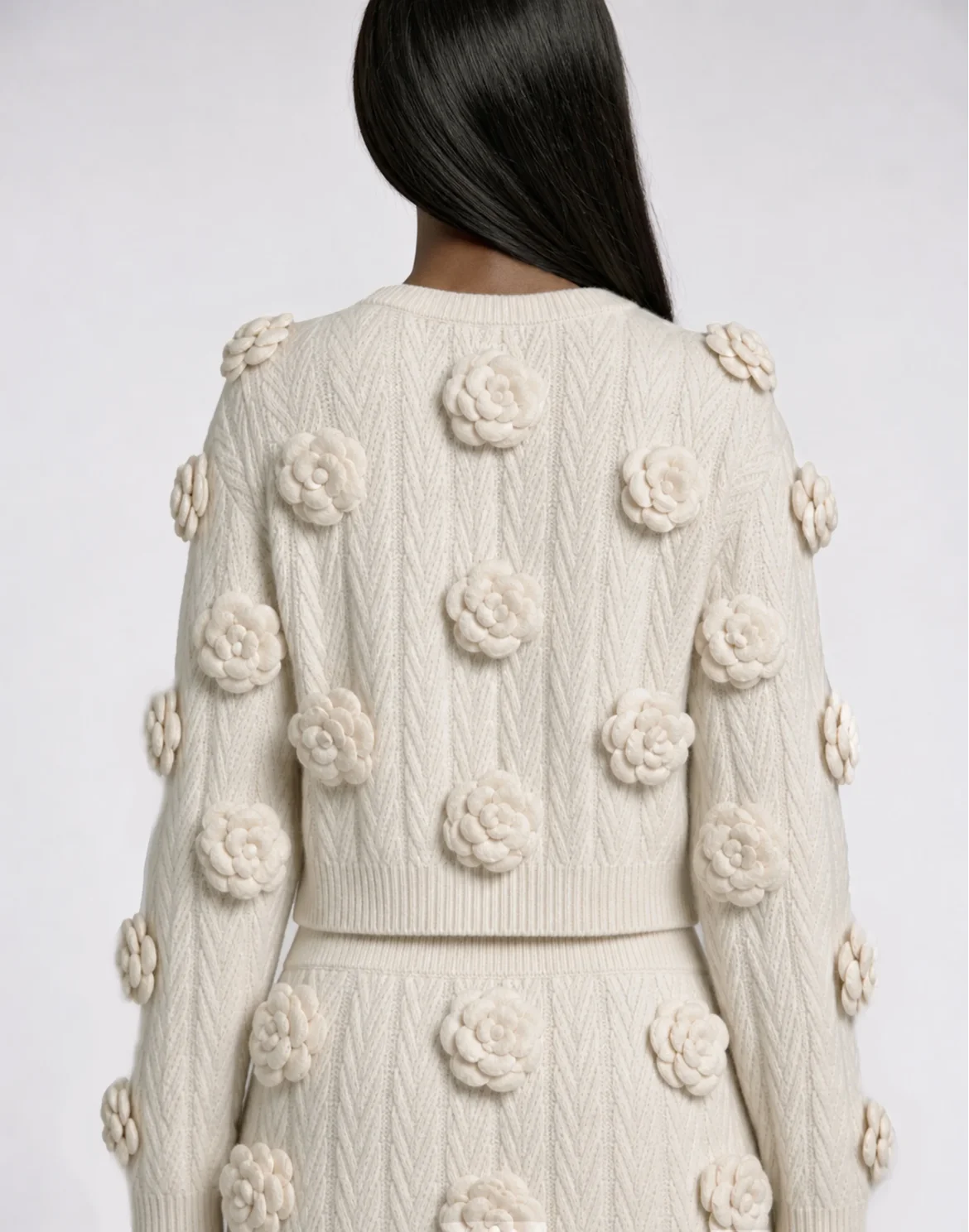 Roundneck Pullover Roses, цвет: Бежевый