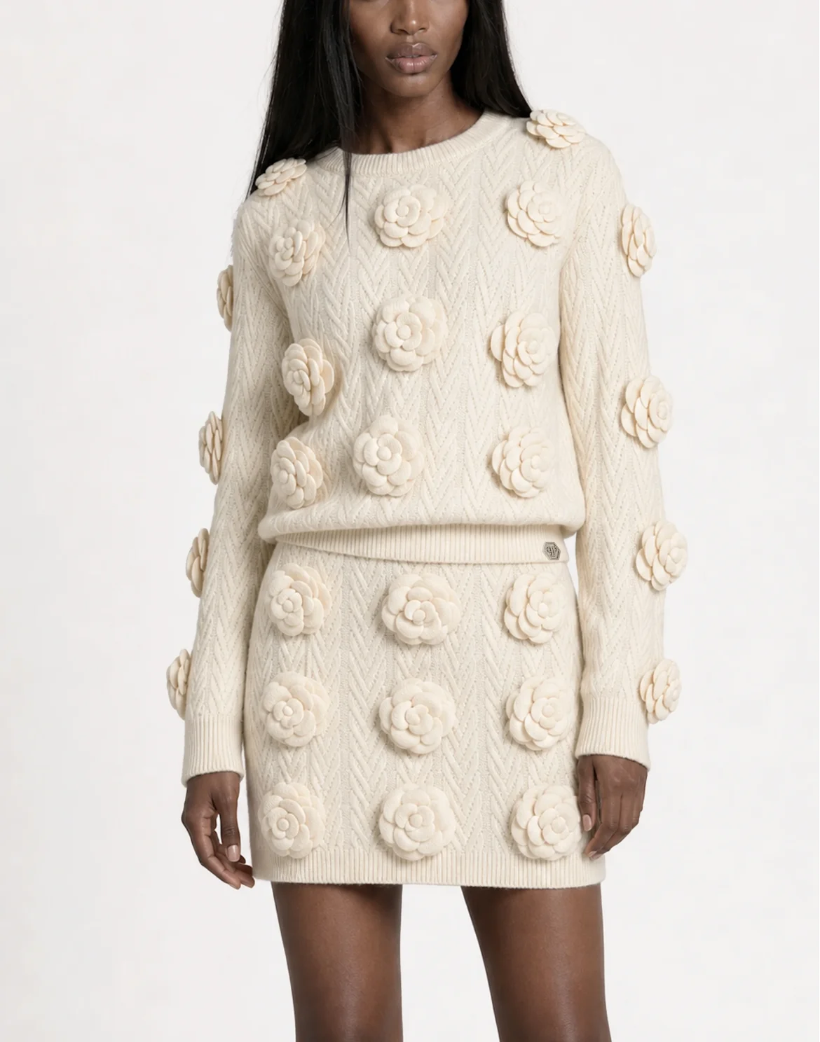 Roundneck Pullover Roses, цвет: Бежевый