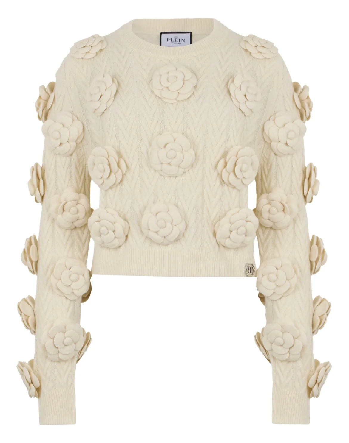 Roundneck Pullover Roses, цвет: Бежевый