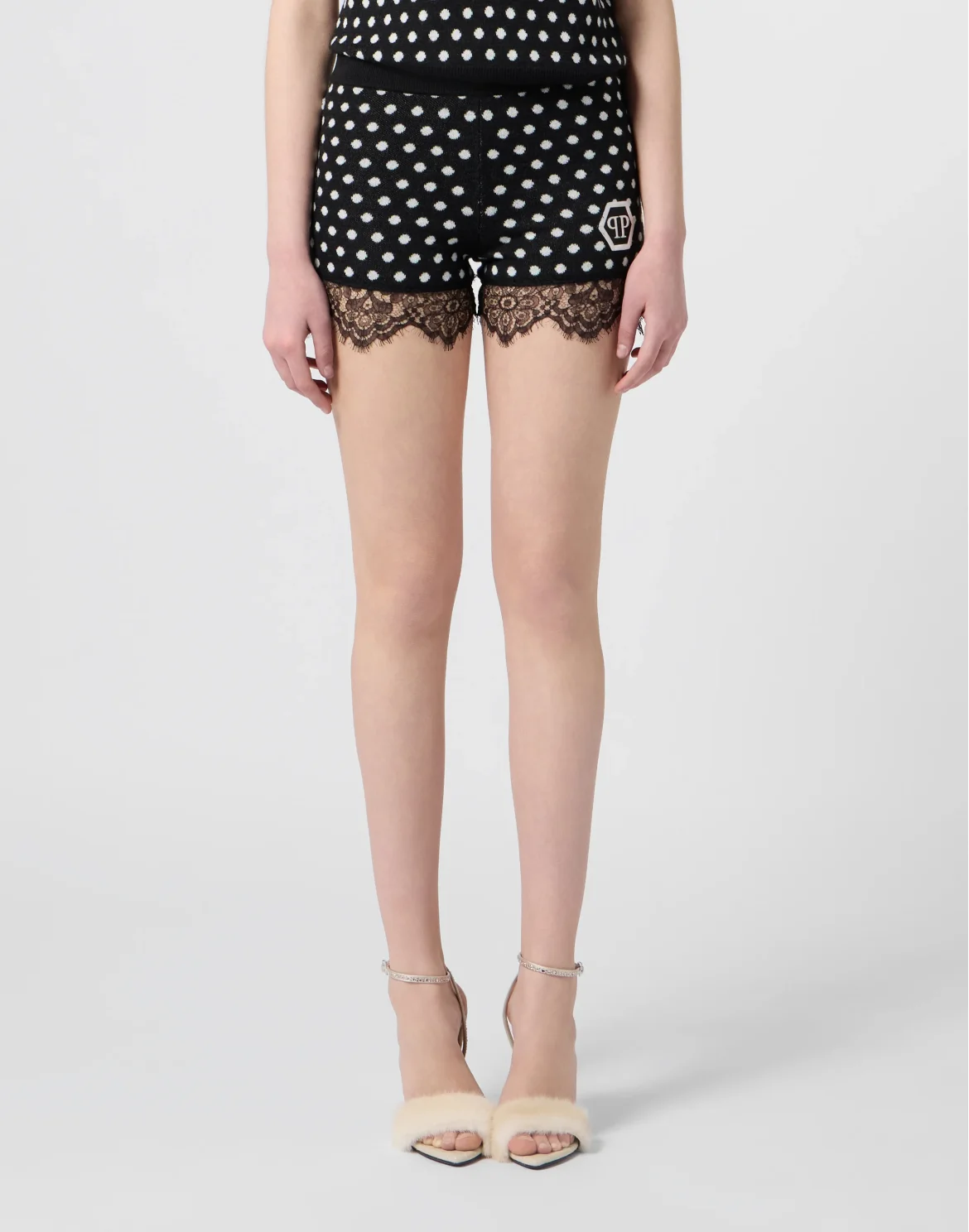 Knitted Shorts Polka Dot, цвет: Черный
