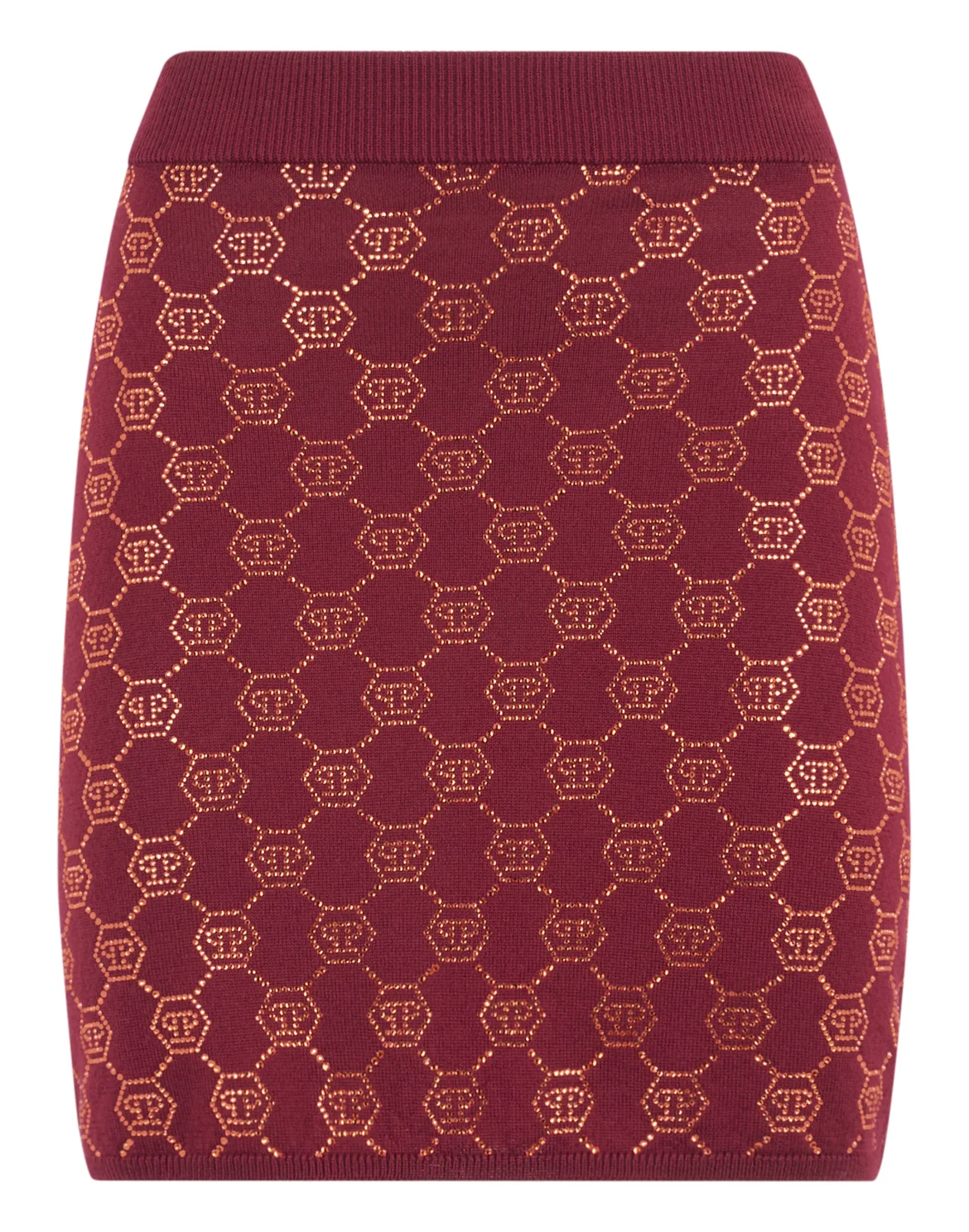 Wool Knitted Skirt Monogram Strass, цвет: Красный