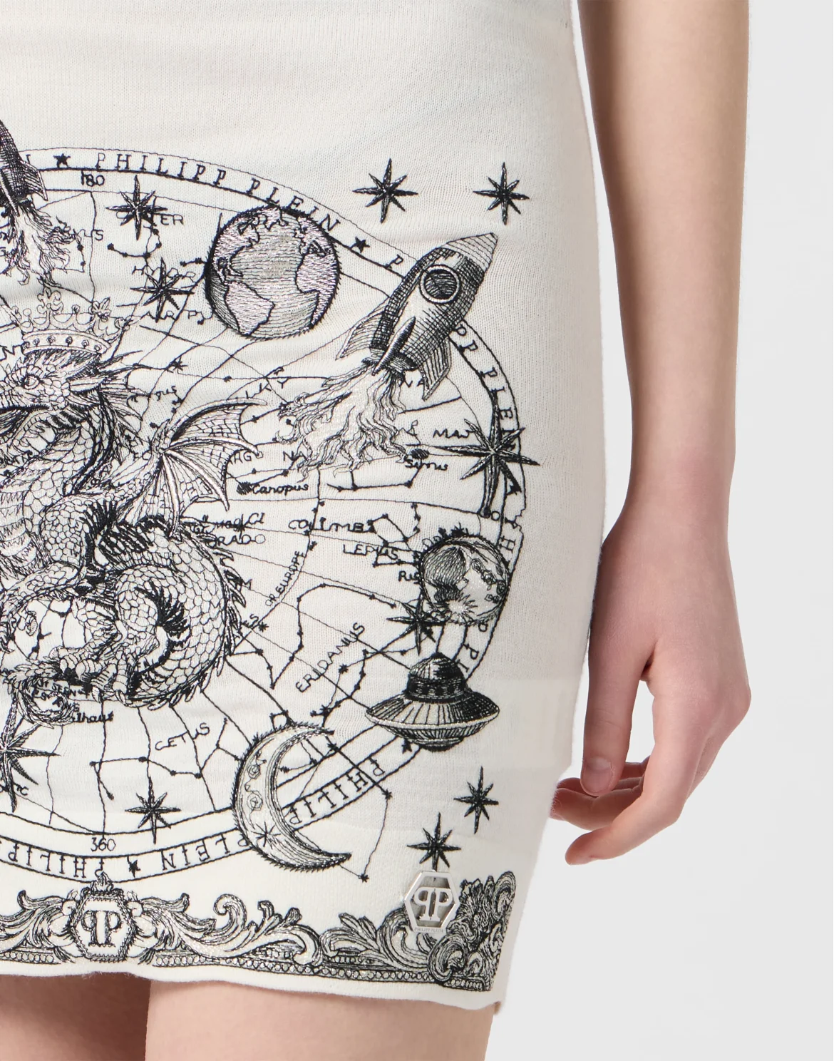 Knitted Mini Skirt Lurex Zodiac, цвет: Бежевый