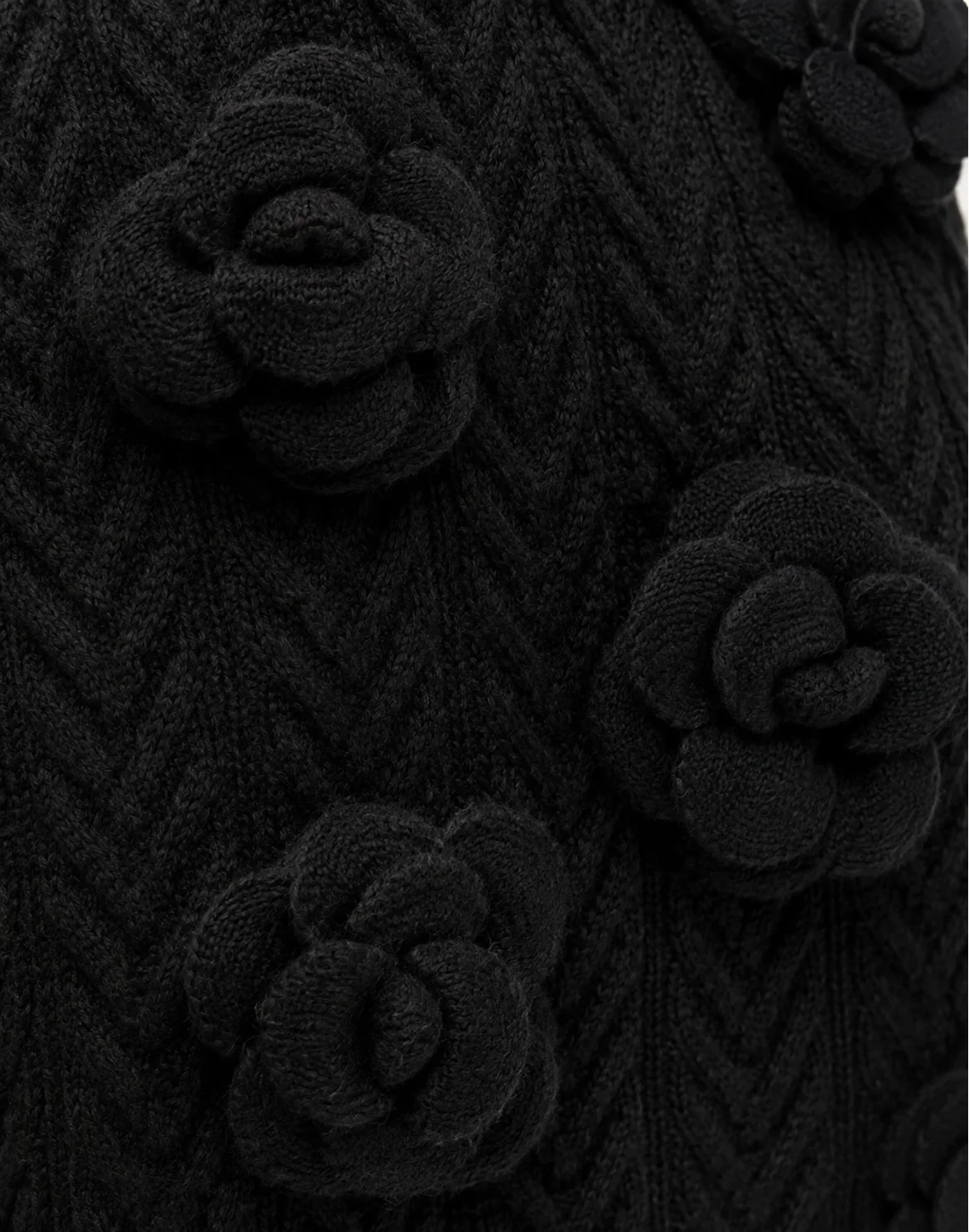Knitted Mini Skirt Roses, цвет: Черный