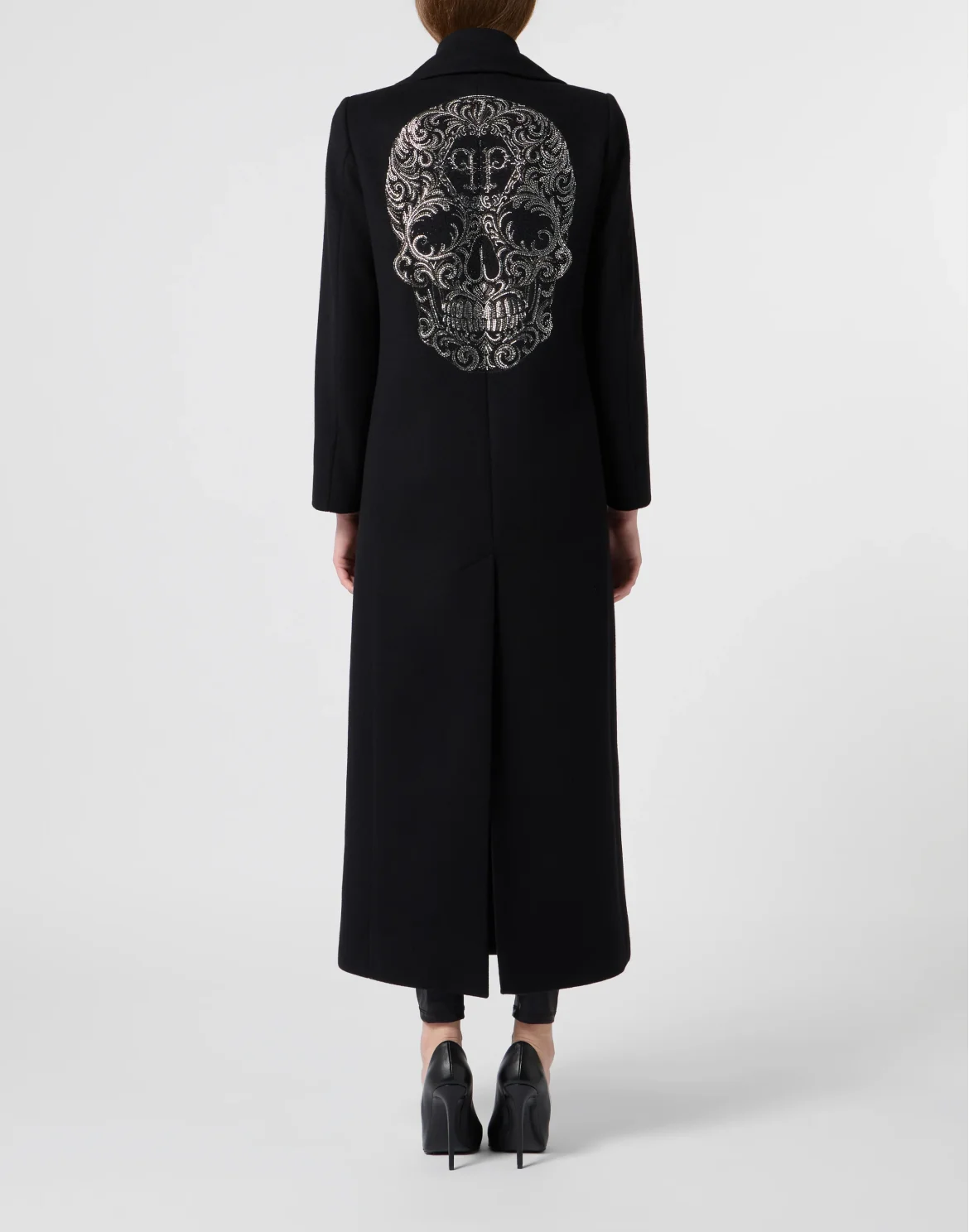 Duke Long Coat Baroque Skull, цвет: Черный