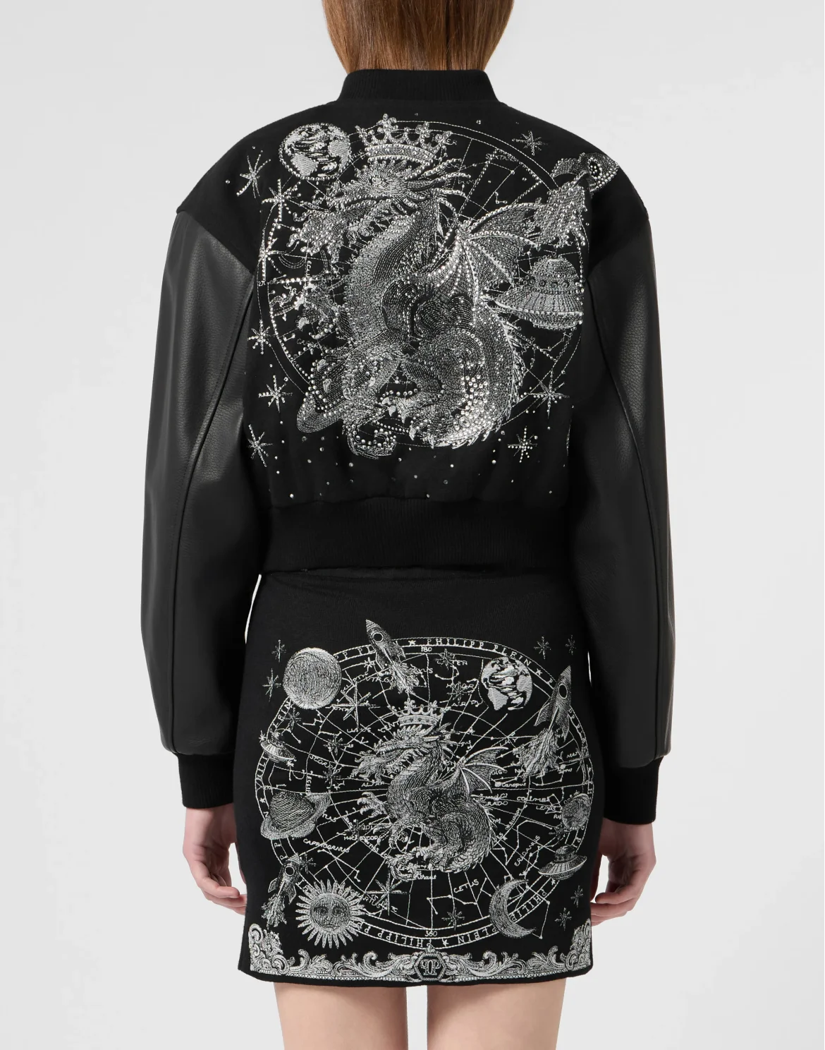 Regular Fit Bomber Strass Zodiac, цвет: Черный