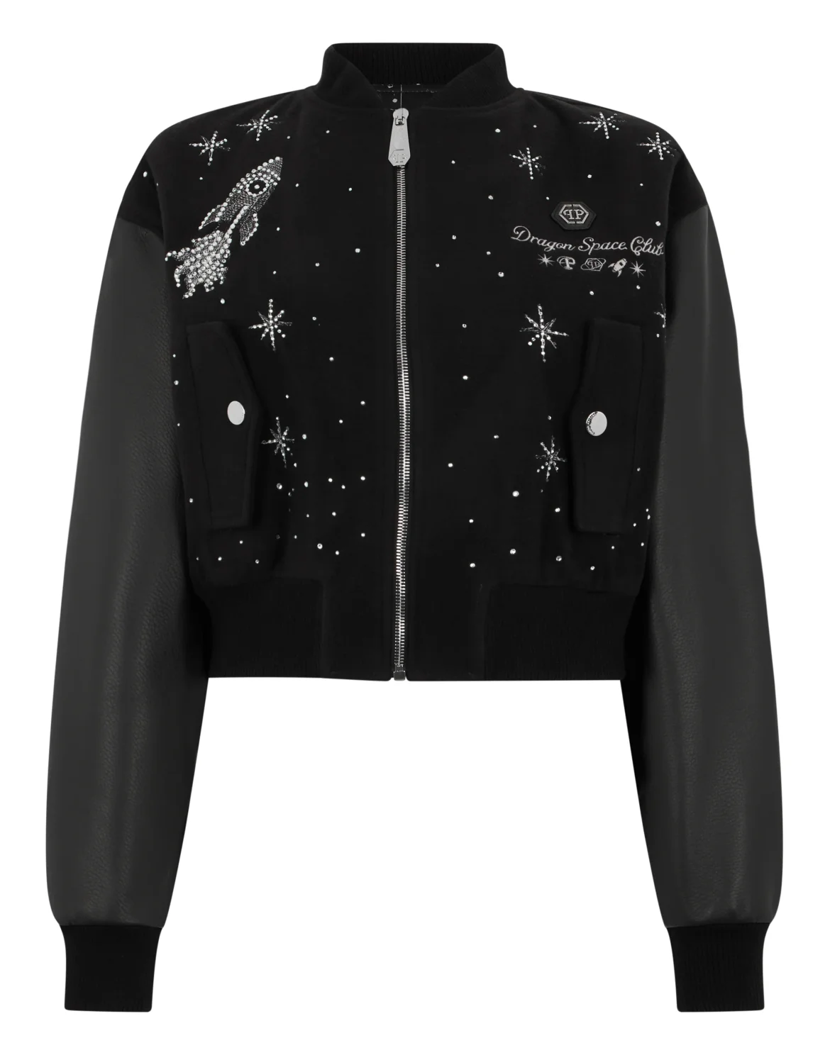 Regular Fit Bomber Strass Zodiac, цвет: Черный
