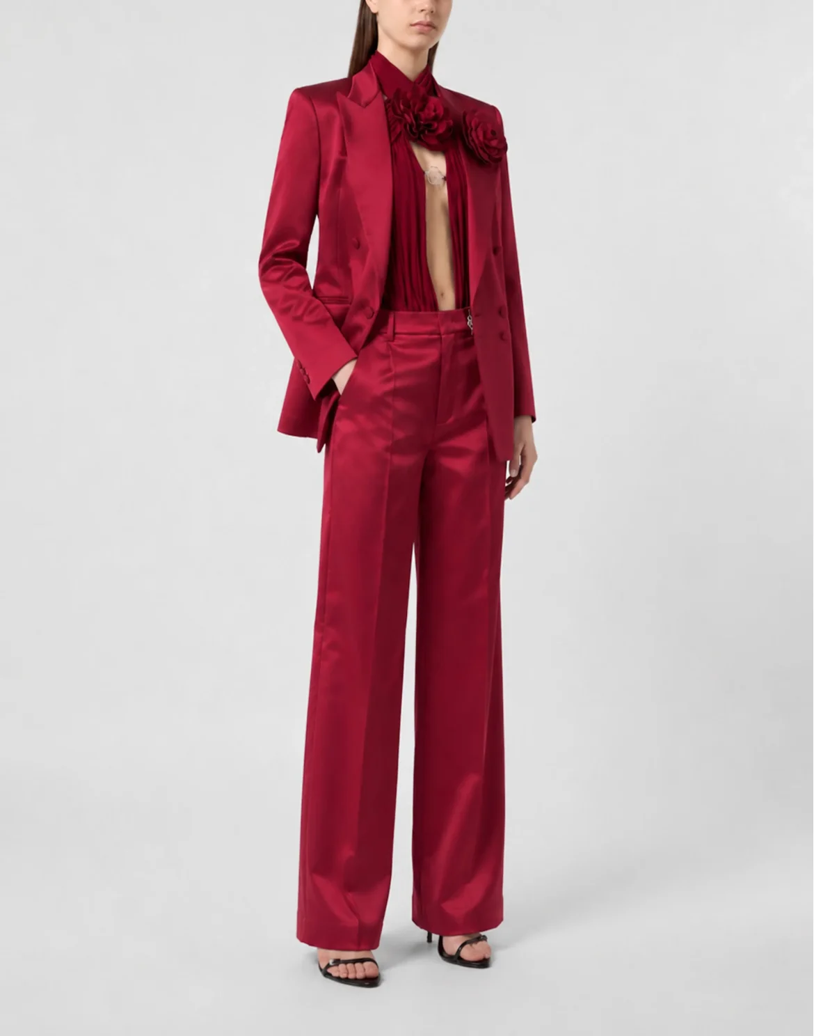 Dame Fit Double Breasted Blazer Flower, цвет: Красный